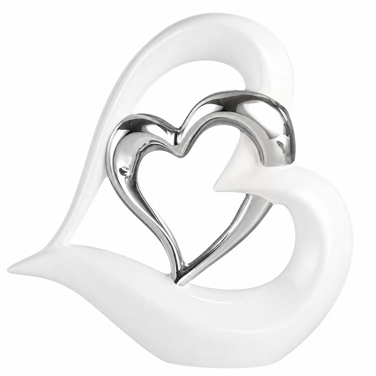 SURFOU Dekofigur Doppelherz-Ornament,Doppelherz-Keramik-Statue,Heimdekoration (kreative Heimdekoration,Geschenk,Büro,Wohnzimmer,Dekoration), Souvenir,geeignet als Geschenk.