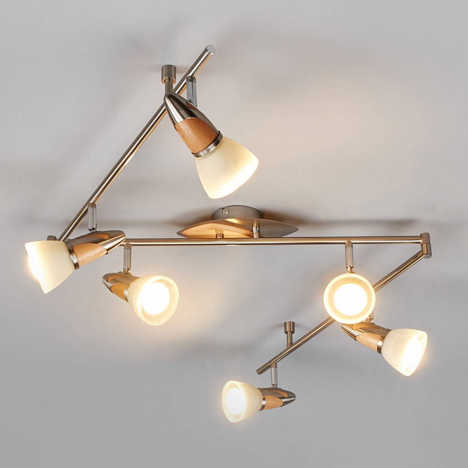 Lindby Deckenstrahler Marena, Metall IP20, 6 x 7 W LED R50