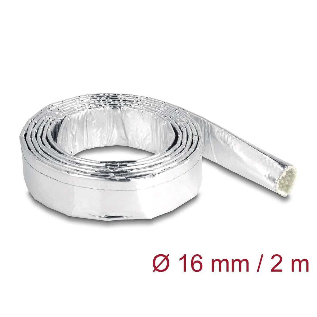 Delock DELOCK Kabelschlauch aus Glasfasergeflecht und Alu 2m x 16mm Adapter