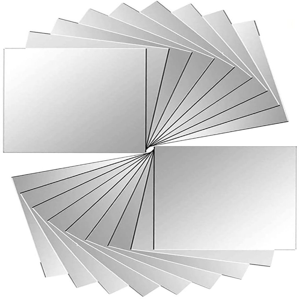 Mmgoqqt Wandspiegel »18 Stück Spiegelfliesen Selbstklebend Spiegel  Aufkleber Wandspiegel Zum Wanddekoration Silber 15 x 15 cm« (9-St) online  kaufen | OTTO