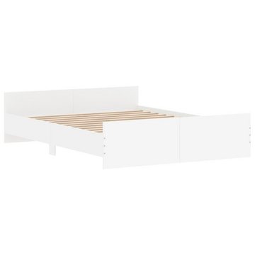 vidaXL Bettgestell Bettrahmen mit Kopf- und Fußteil Weiß 160x200 cm Bett Bettgestell