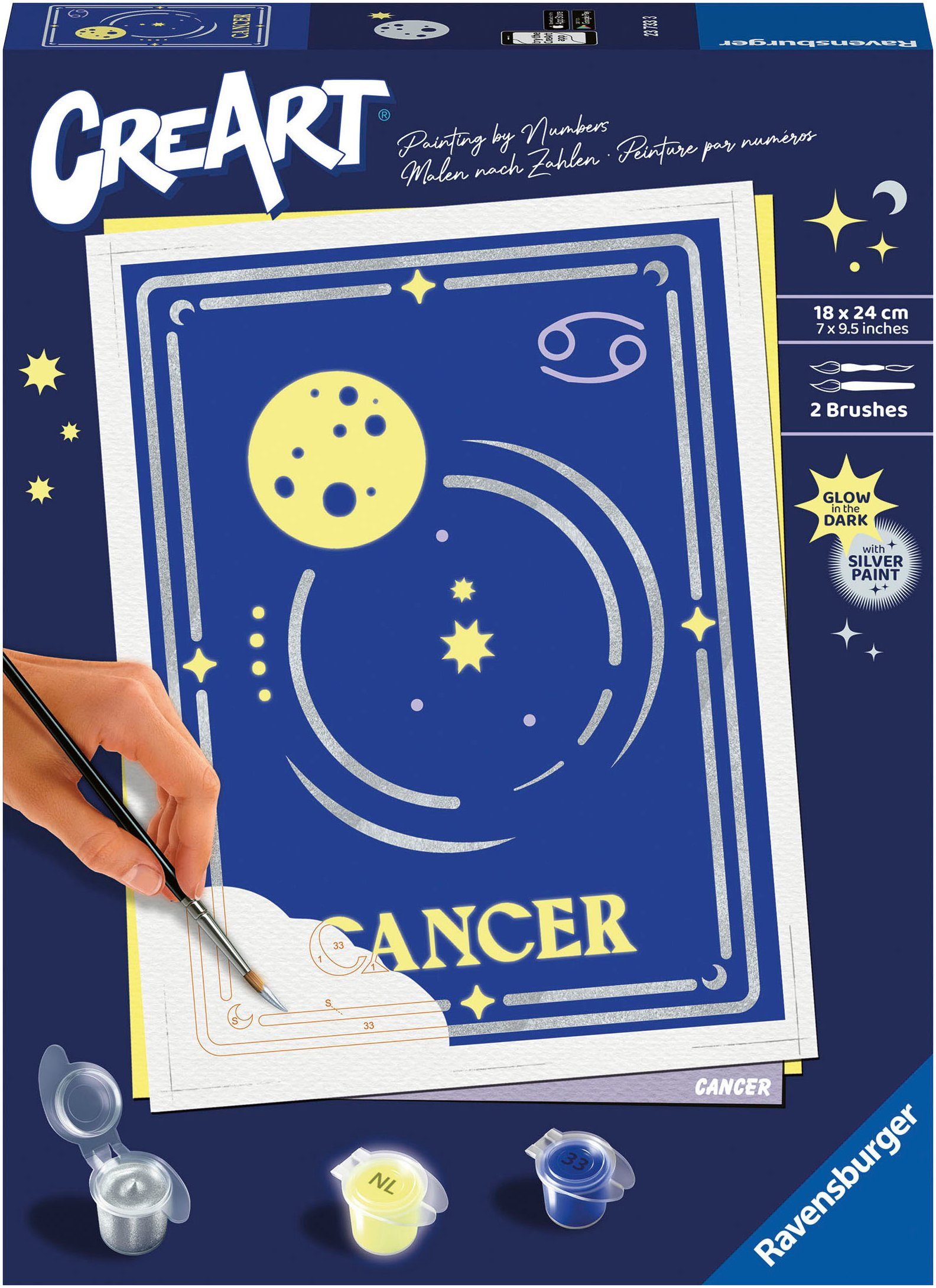 Ravensburger Раскрась по номерам Sternzeichen (Zodiac Sign) Krebs, Made in Europe