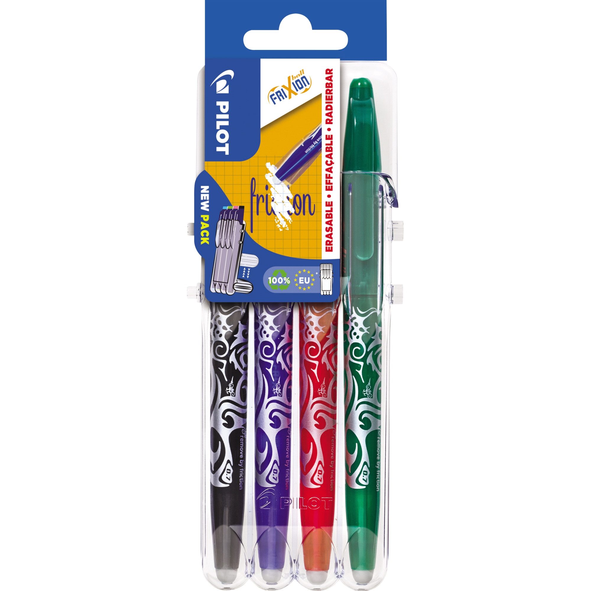 Pilot Pen Tintenfeinschreiber Tintenroller FriXion Ball Set 2 Go 2260SG4E sortiert 4 Stück
