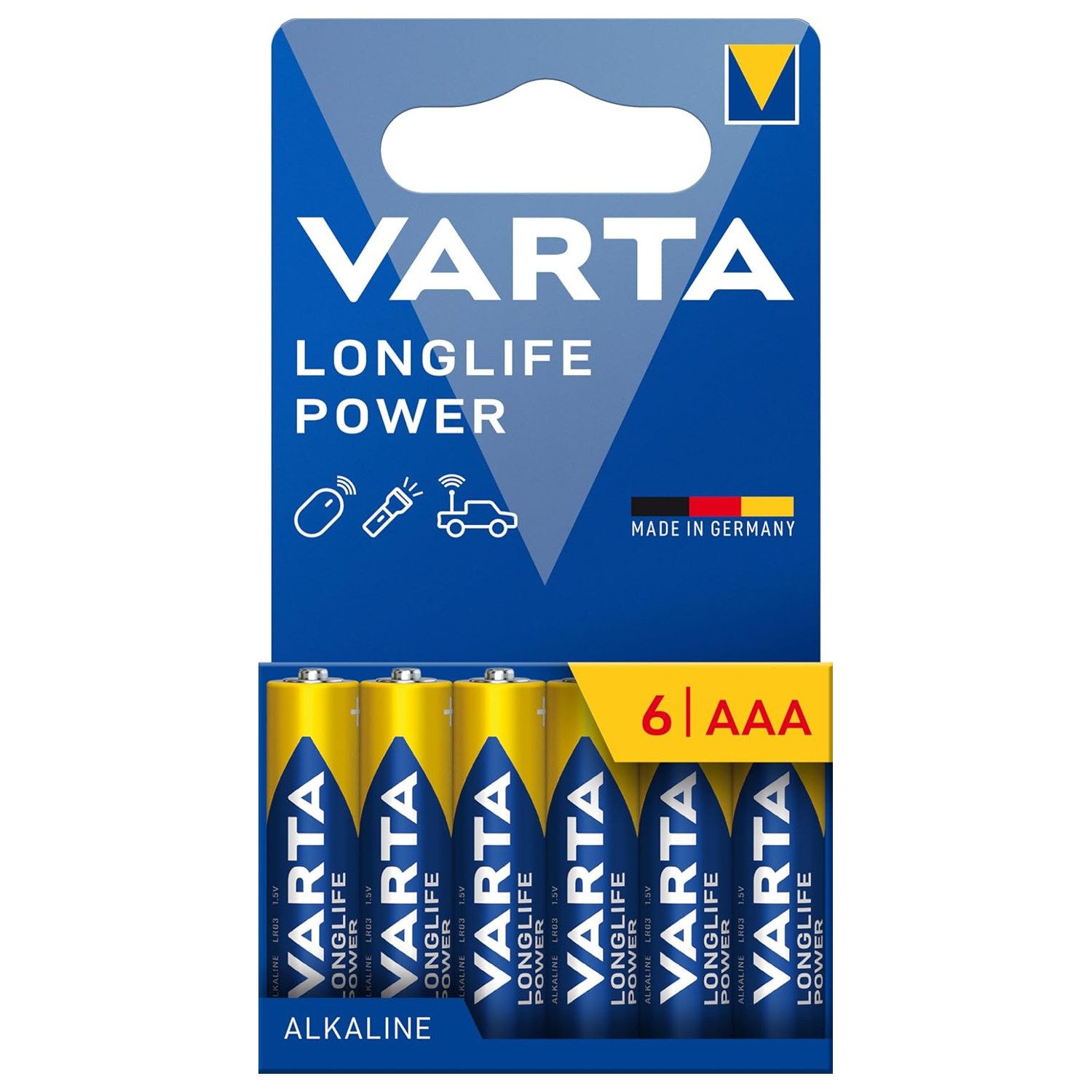 VARTA 6x VARTA Longlife Power AAA-Alkalibatterie Batterie