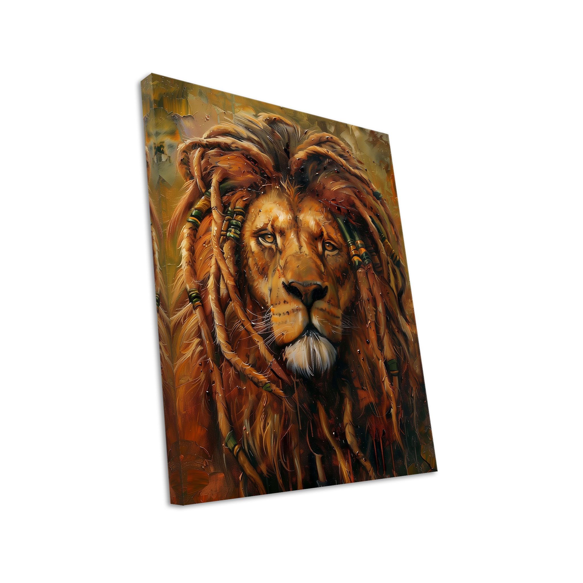 Hustling Sharks Leinwandbild Tier-Bild als XXL Leinwandbild "Löwe mit Rasta-Vibe", in 5 unterschiedichen Größen verfügbar