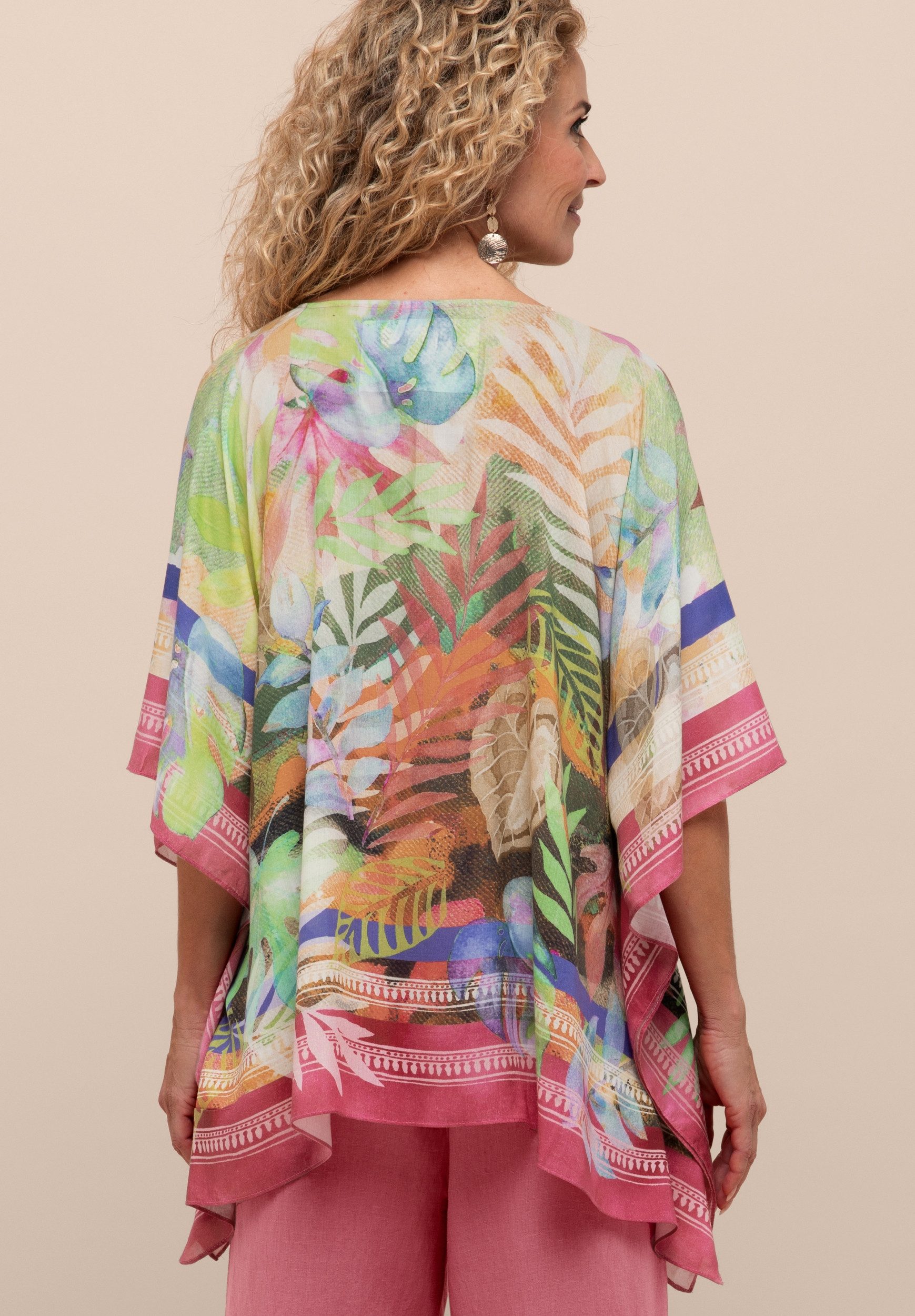 bianca Tunikashirt TUNIKA - Blusenkimono mit Tuch-Print und V-Ausschnitt - Damen