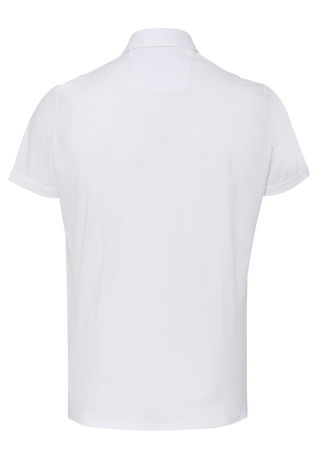 pure H.TICO T-Shirt Pure Functional Polo Knopf slim fi, uni weiß