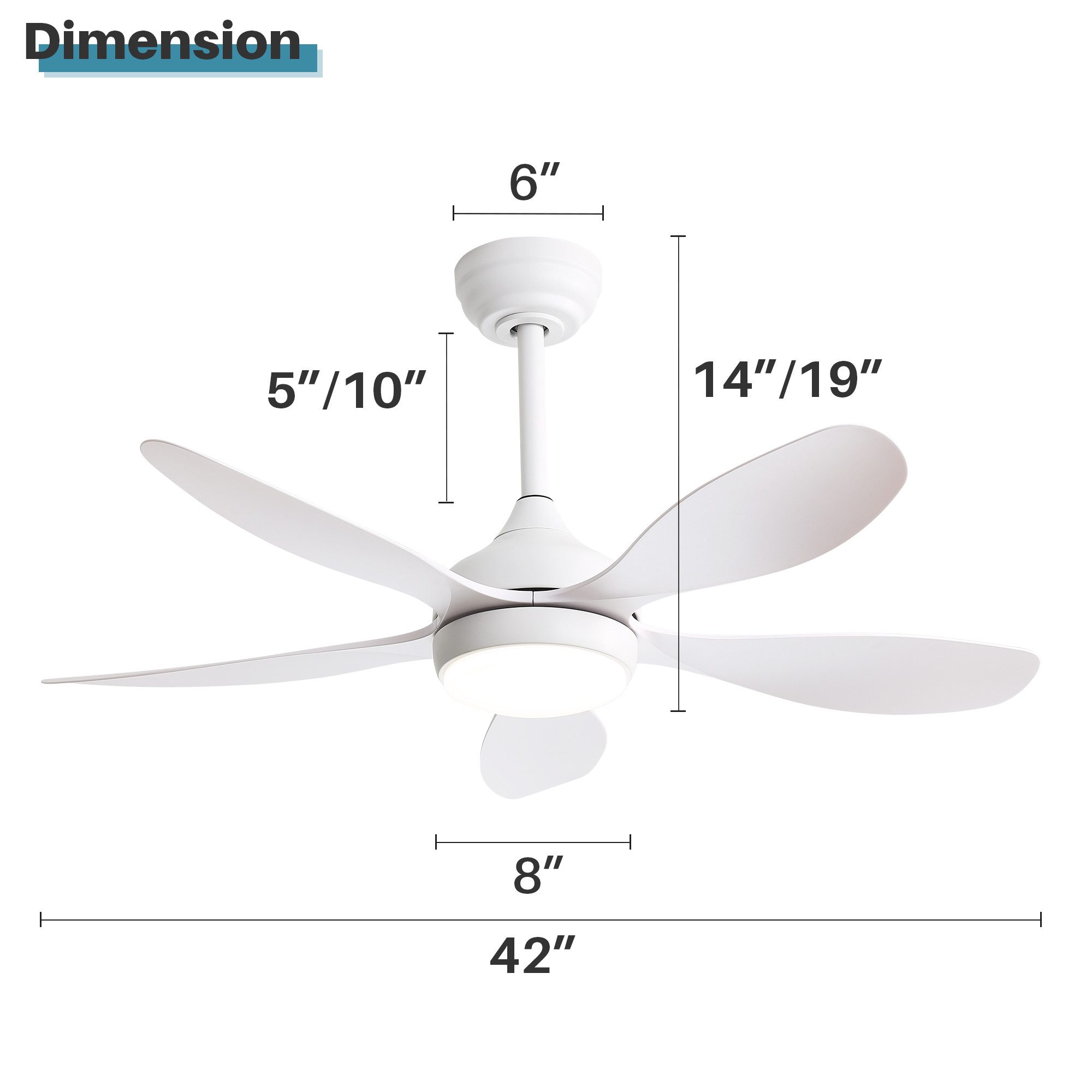 ZREE Deckenventilator 42" Deckenventilator mit Beleuchtung günstig online kaufen
