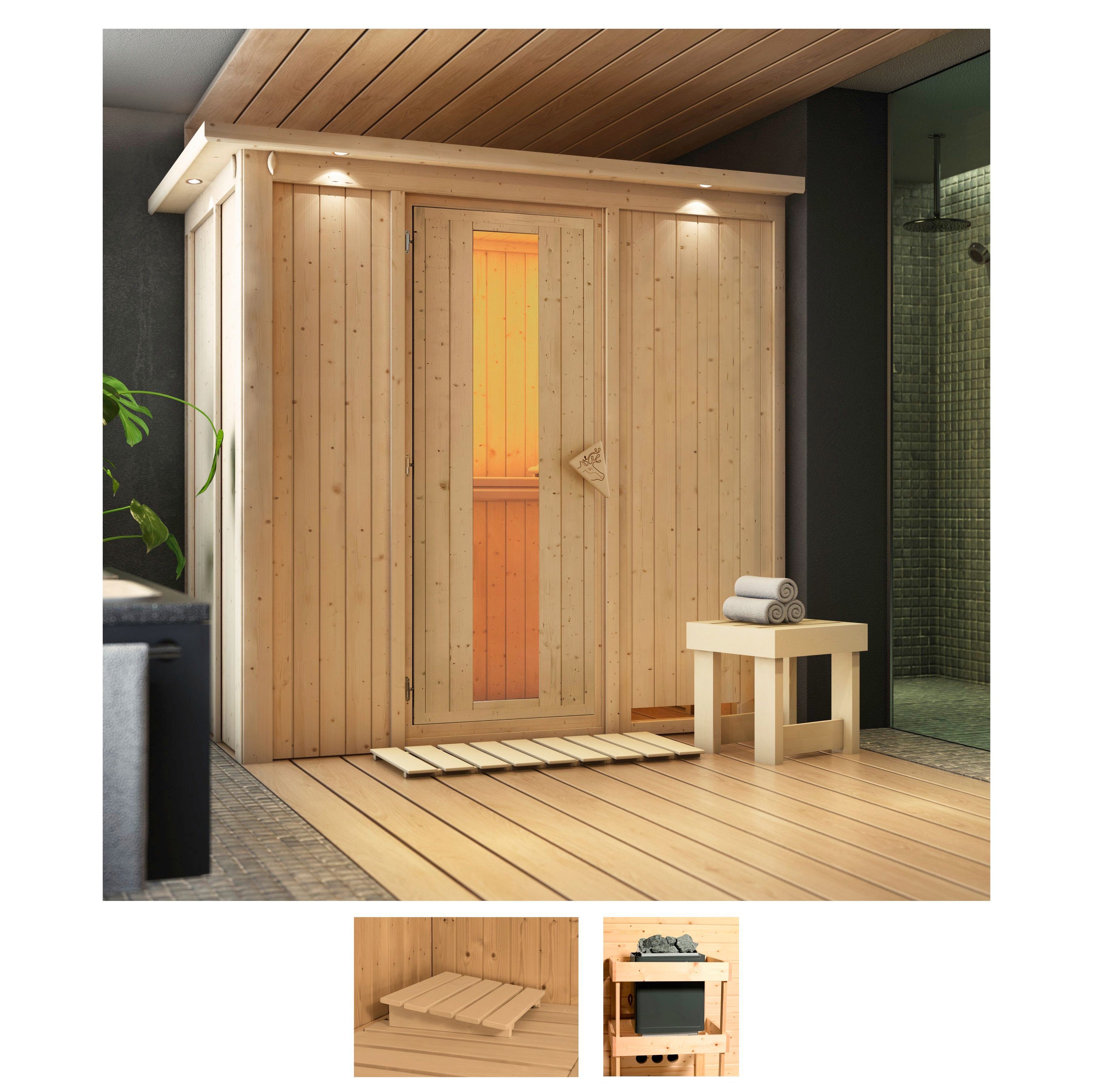 Karibu Sauna Vada, BxTxH: 210 x 132 x 202 cm, 68 mm, (Set) ohne Ofen