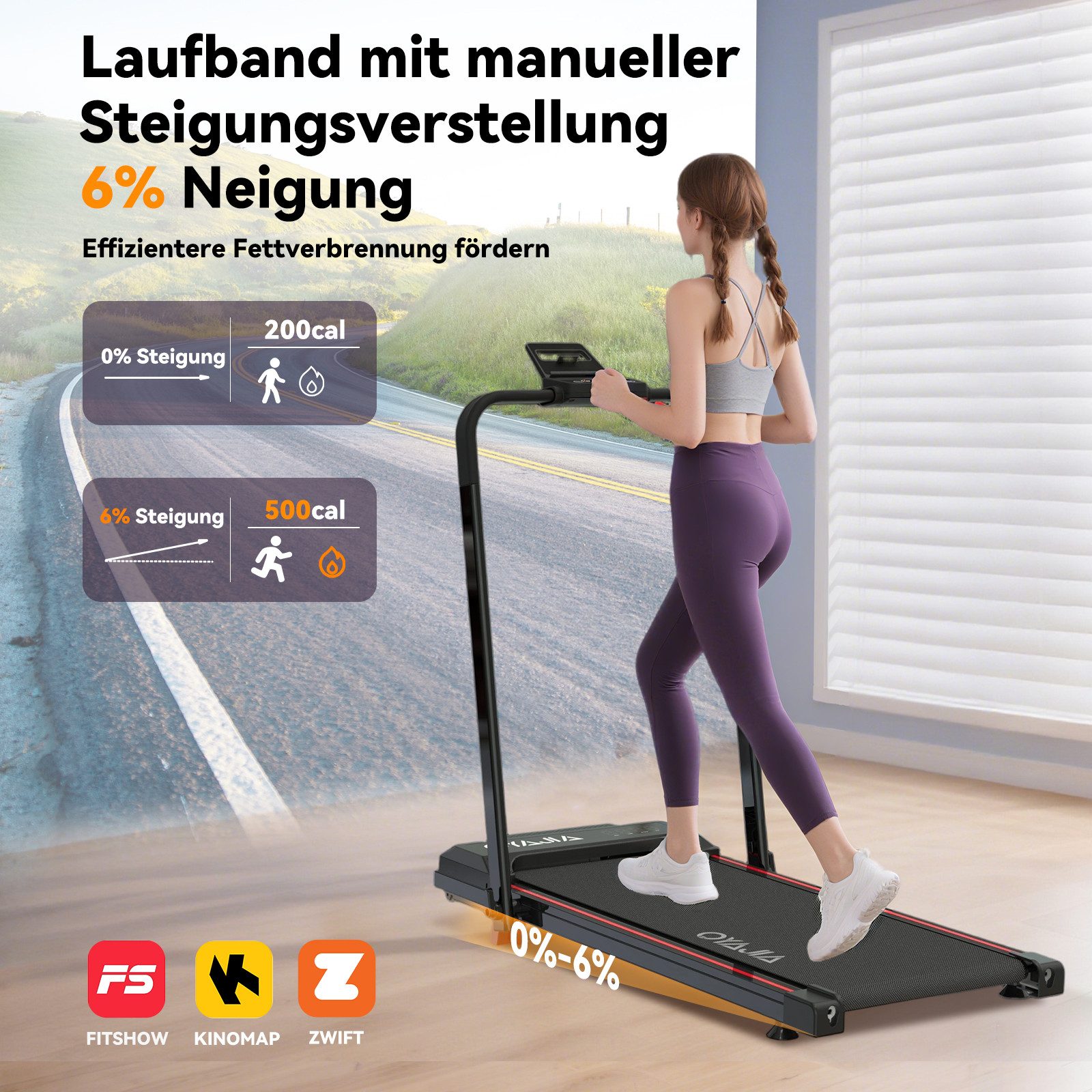WILGOON Laufband Laufband klappbar 3 in 1 mit 6% Steigung & 1–12 km/h (Walking Pad platzsparend für Zuhause & Homeoffice, 2,5 PS Laufband mit Bluetooth APP & Musikfunktion), Kompaktes Fitness Laufband mit LCD Display bis 120 kg