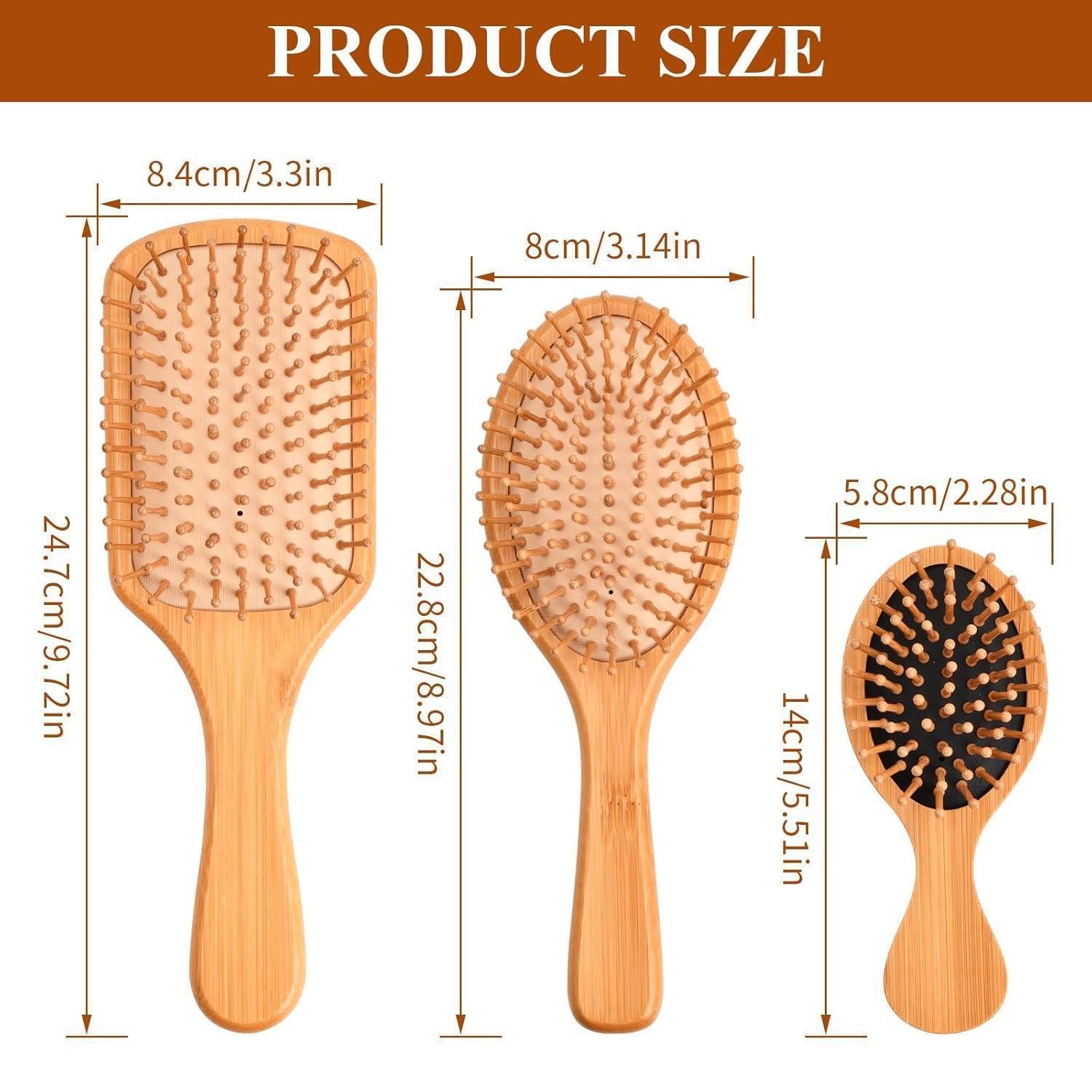 LuxusKollektion Haarbürsten-Set Haarbürste Bambus Massage Set Kinder & Erwachsene