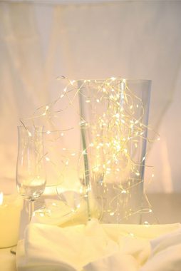 etc-shop Dekolicht, 50x LED Lichter Kette Weihnachts Deko Beleuchtung Kupfer X-MAS
