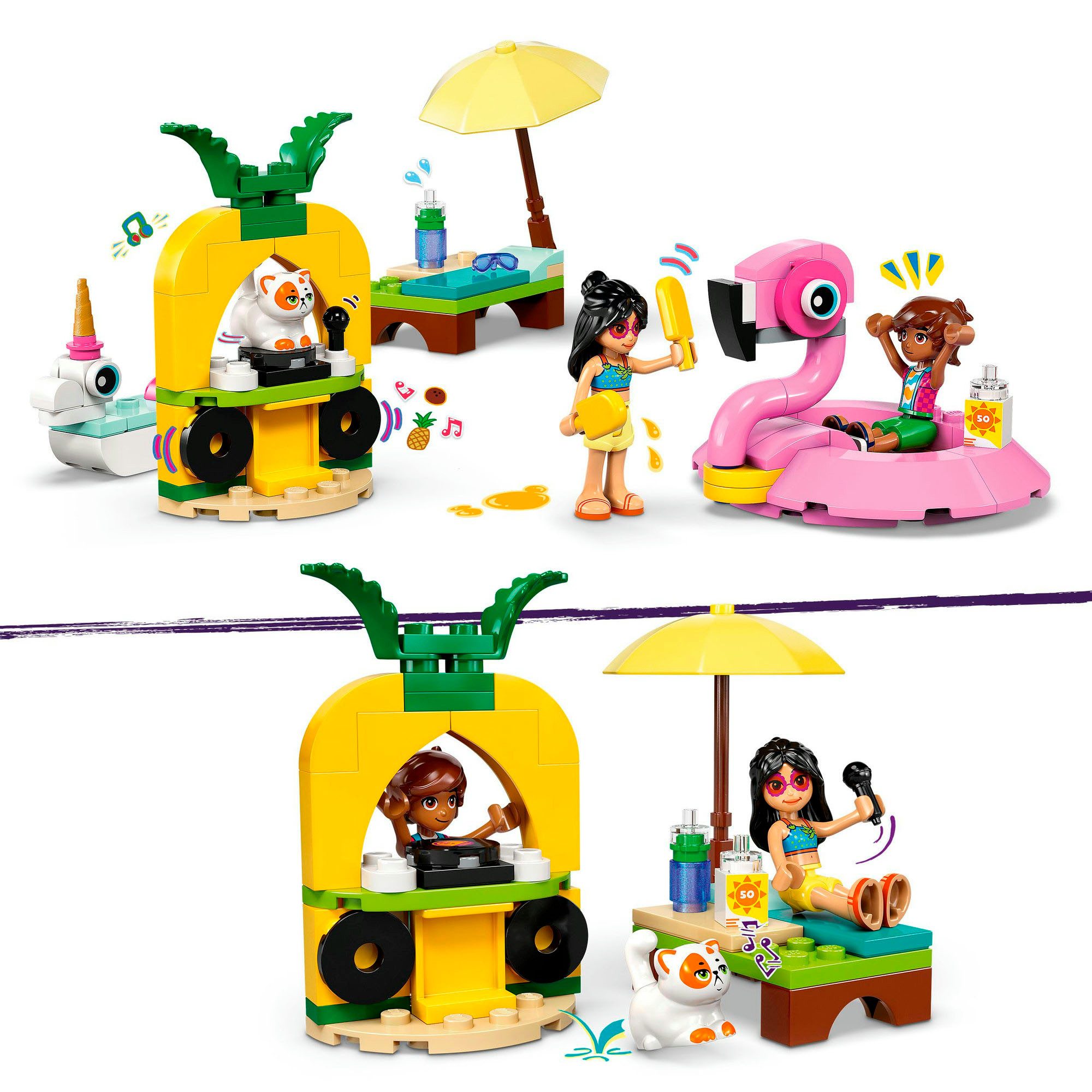 LEGO® Poolparty mit Einhorn und Flamingo (42658), LEGO Friends Konstruktionsspielsteine, (99 St), Made in Europe – Bild 4 von 5