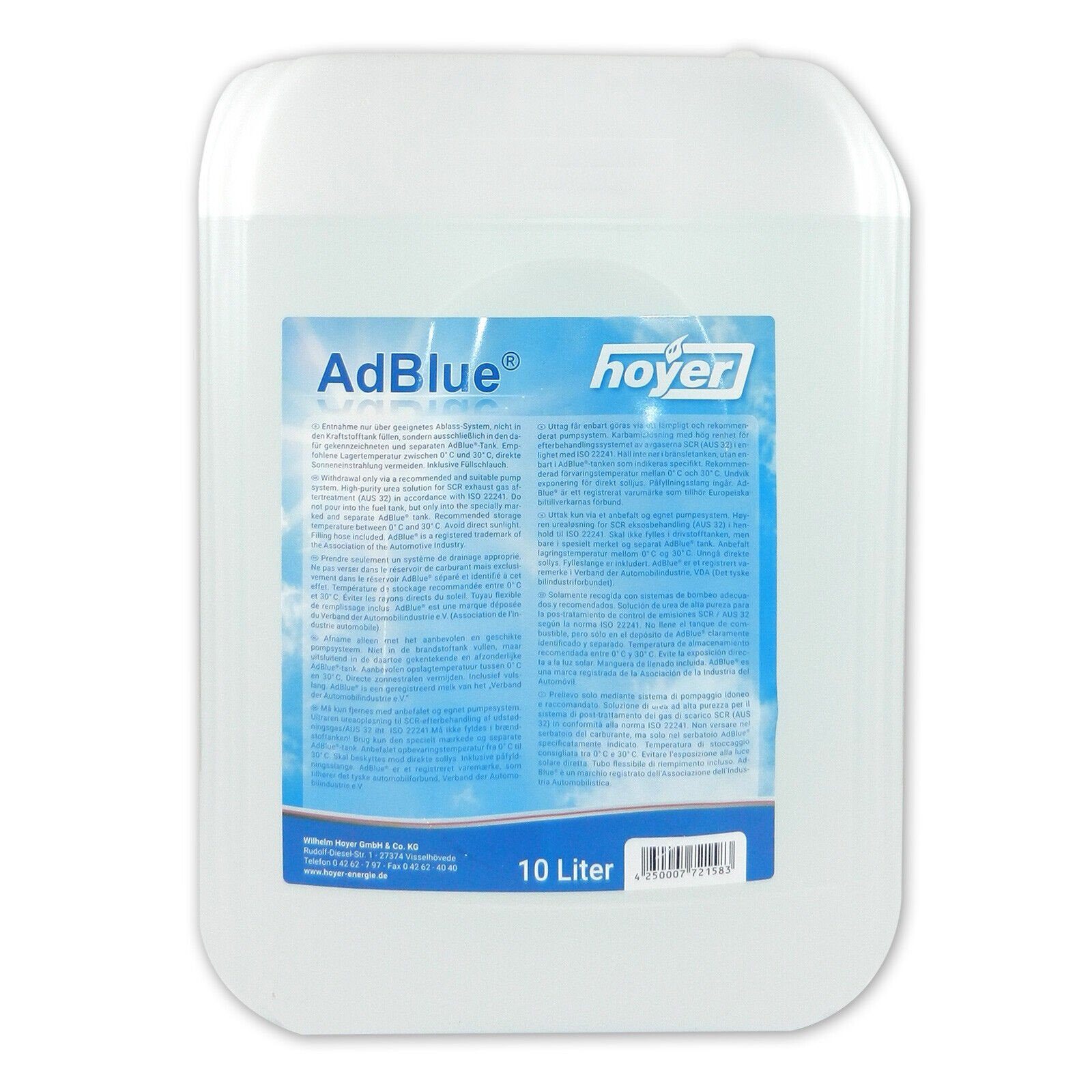 Hoyer Kanister AdBlue® inkl. Füllschlauch 10 L (1 St)