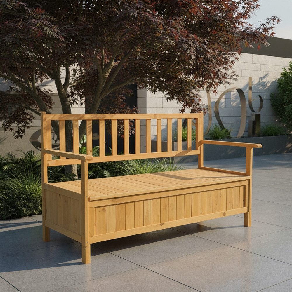 Melko Gartenbank Gartenbank Sitzbank Braun Stauraum Küchenbank Auflagenbox günstig online kaufen