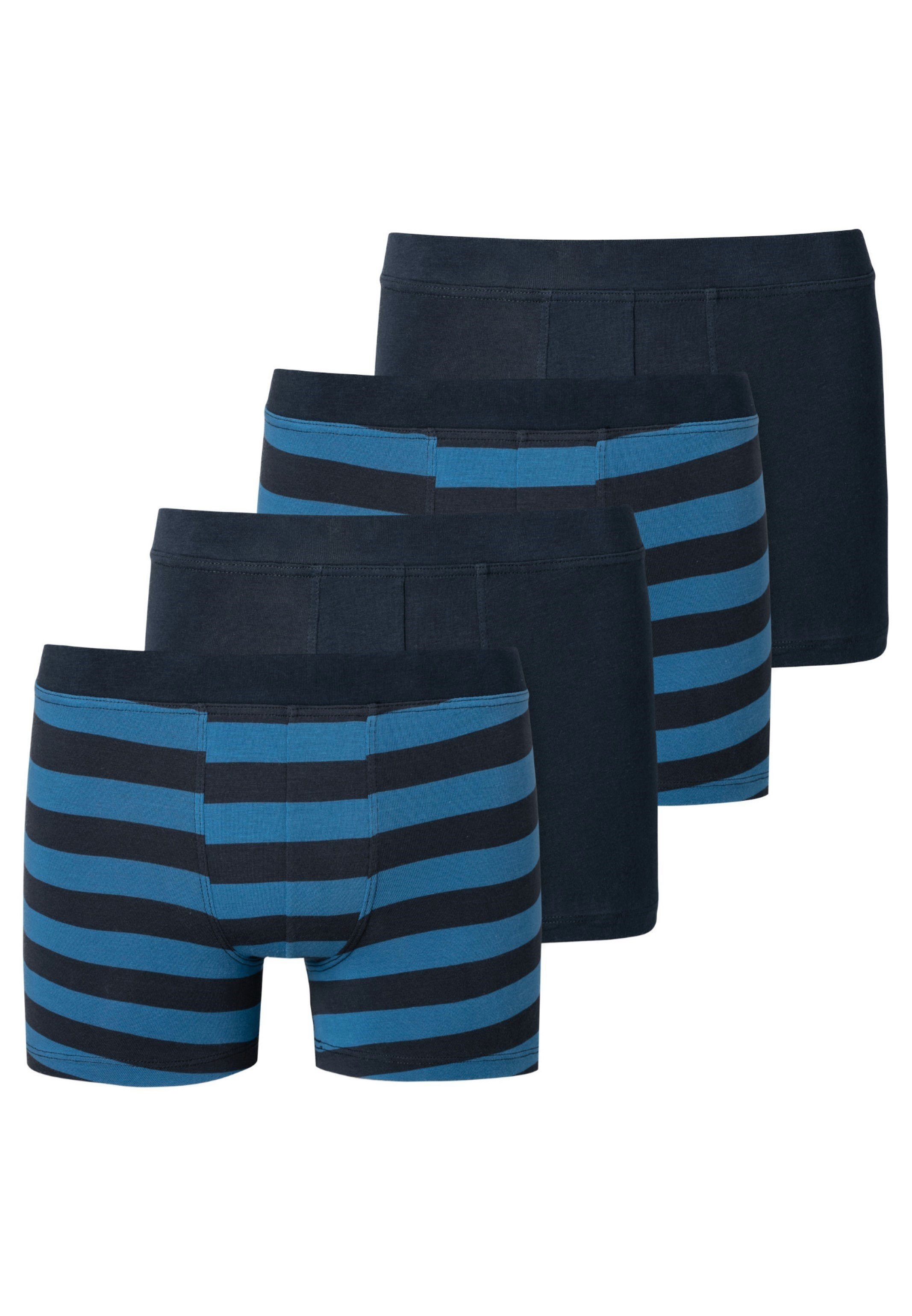 Schiesser Retro Boxer 4er Pack Teens Boys 95/5 Organic Cotton (Spar-Set, 4-St) Retro Short / Pant - Baumwolle - Ohne Eingriff - Überzogener Gummibund Blau