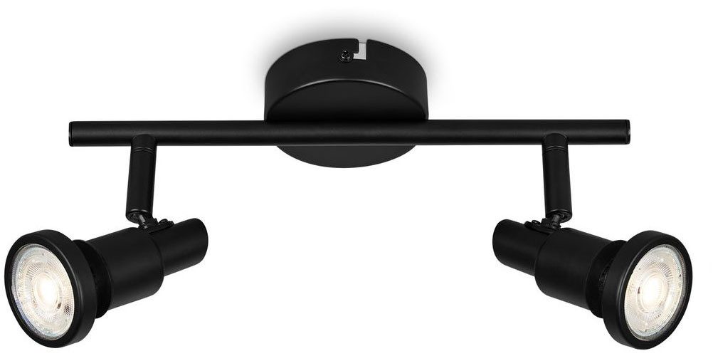 Briloner Leuchten LED Deckenspot LED Spotleuchte 2-flammig, Metall, schwarz