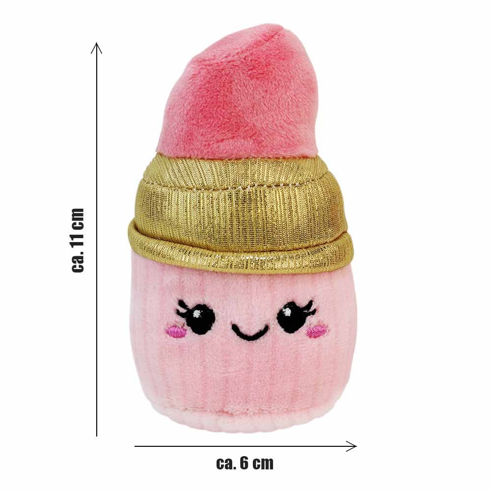 Van Manen Kuscheltier Plüschtier Lippenstift kawaii rosa - ca. 10 cm (1-St)