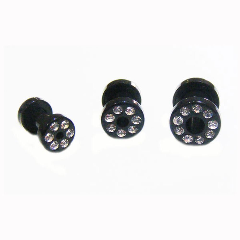 Vivance Plug-Set Flesh Tunnel Set "Black", mit Zirkonia günstig online kaufen
