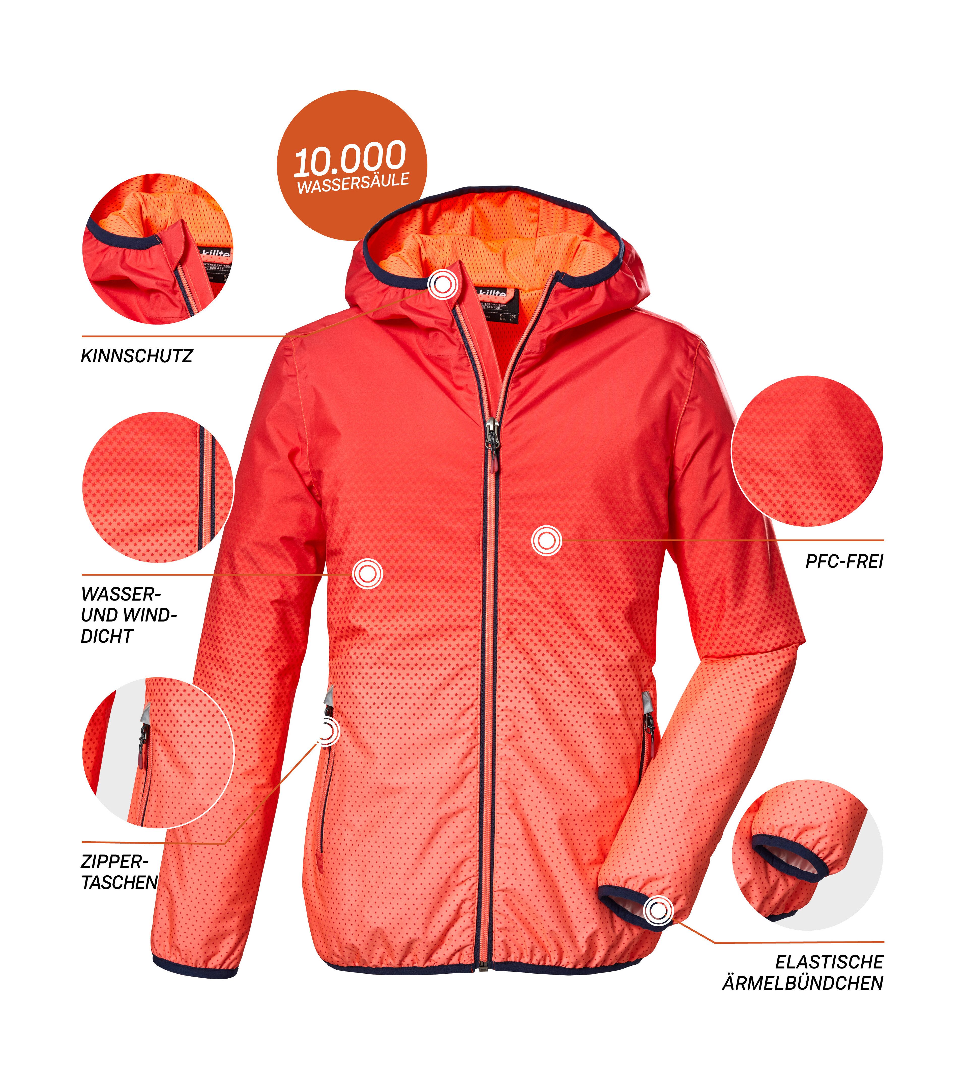 Killtec Outdoorjacke KOS 331 GRLS JCKT Winddichte, wasserdichte Mädchenjacke mit reflektierenden Elementen