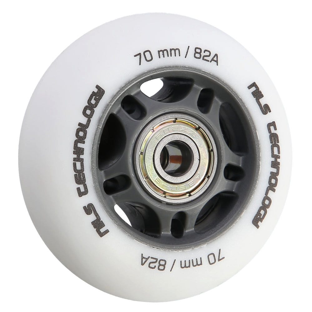 NILS EXTREME Inlineskates-Rolle Ersatzrollen Skaterollen Rollensatz (Spar-Set, 4 St), 82A, 70x24 mm, ABEC 9, 4er-Set, weiß matt