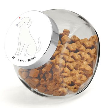 Mr. & Mrs. Panda Vorratsglas XL 2000ml Labrador Moment - Weiß - Geschenk, Hundeleckerlies Behälter, Premium Glas, (1-tlg), Vielseitig nutzbar