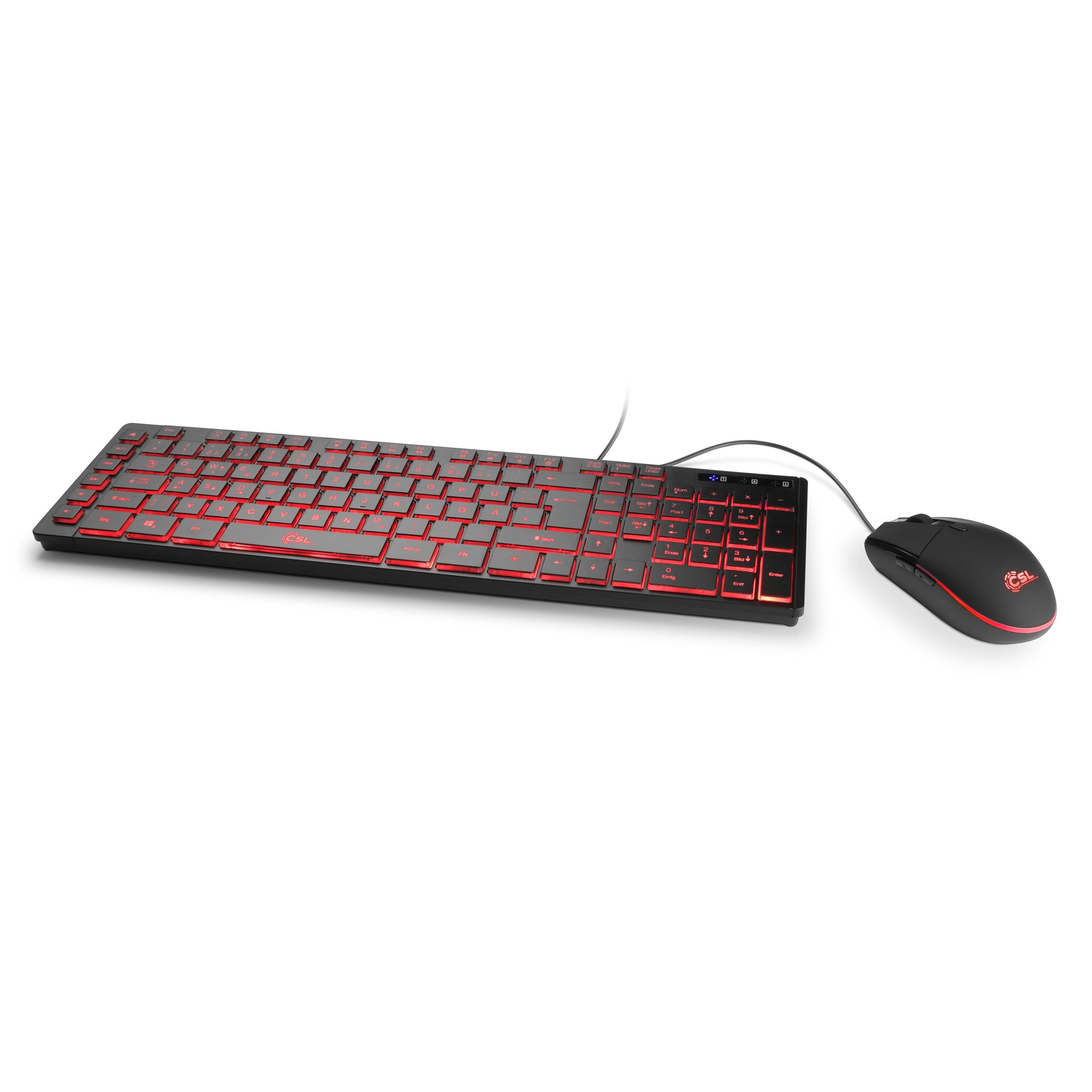 CSL »OFFICE schwarz mit Beleuchtung« Tastatur- und Maus-Set, (Set) online  kaufen | OTTO