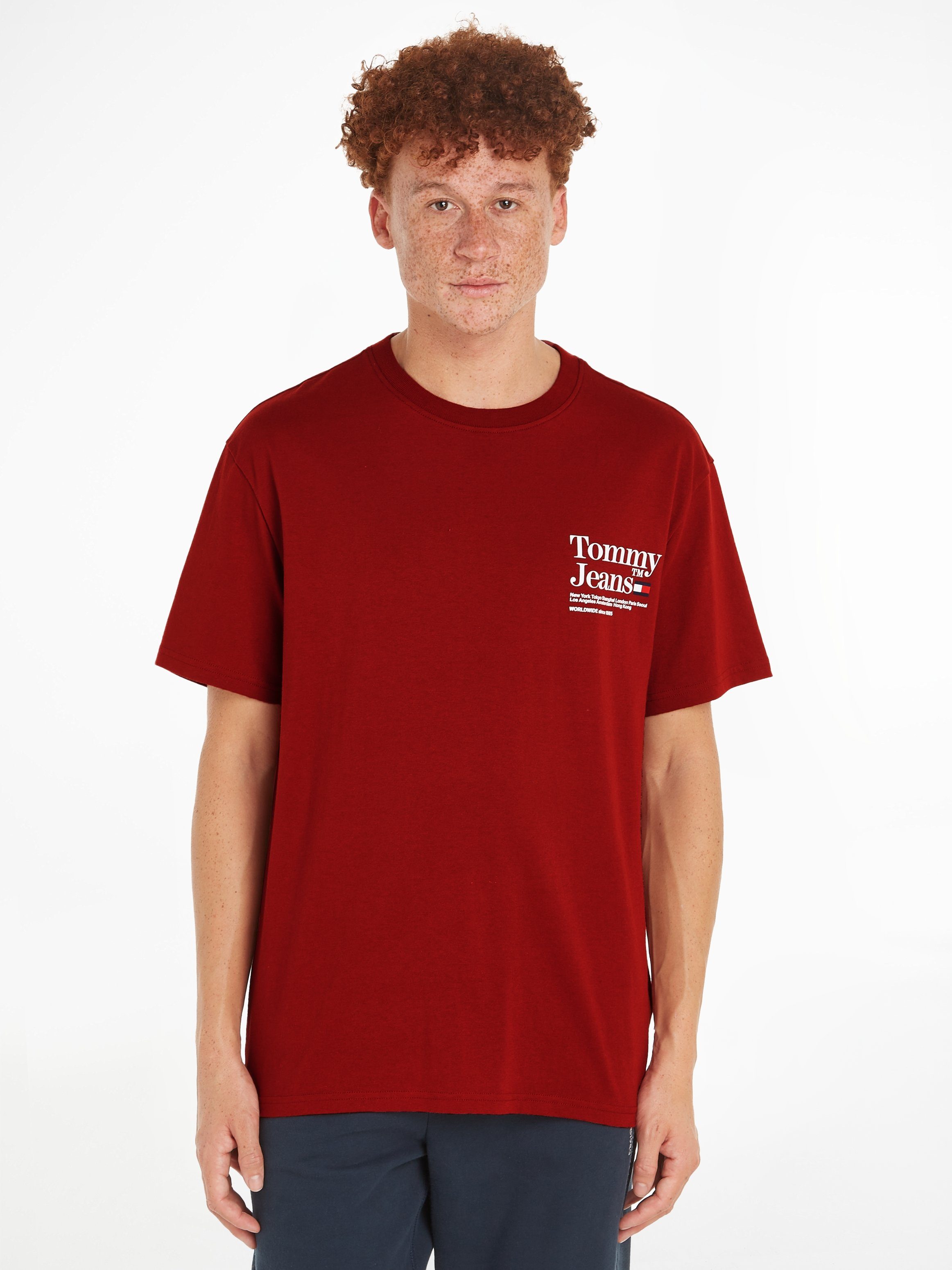 Tommy Jeans T-Shirt TJM REG MODERN TOMMY TM TEE mit großem Aufdruck auf dem Rücken Magma Red
