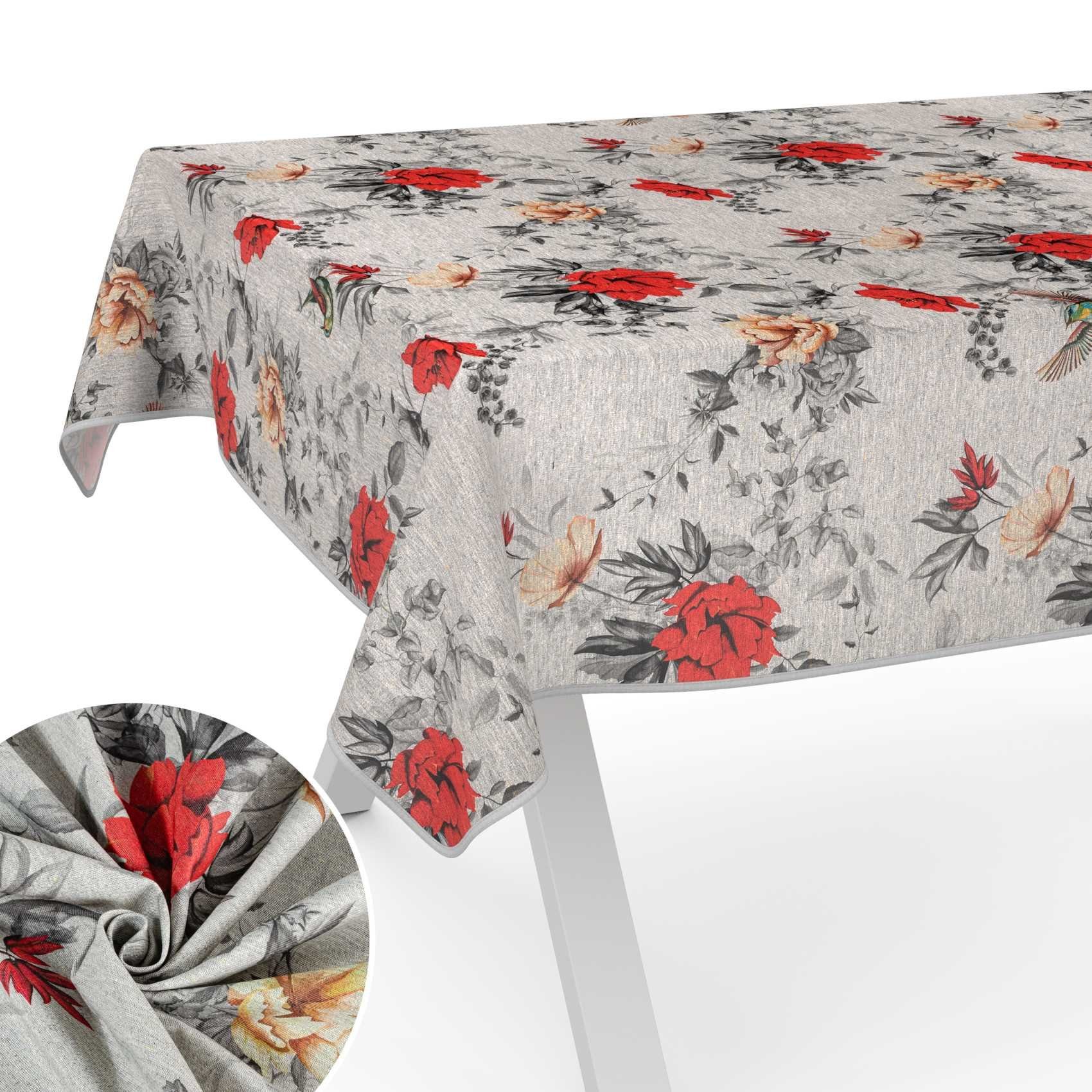 ANRO Tischdecke aus Stoff mit Blumen günstig online kaufen