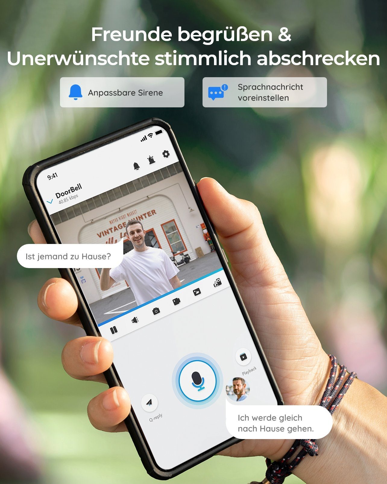 Reolink Smart Home Türklingel Videodoorbell Kamera WLAN-Version 5MP (Außenbereich, 2,4/5 GHz WiFi,Personenerkennung,Arbeitet mit Reolink NVRs) – Bild 4 von 5