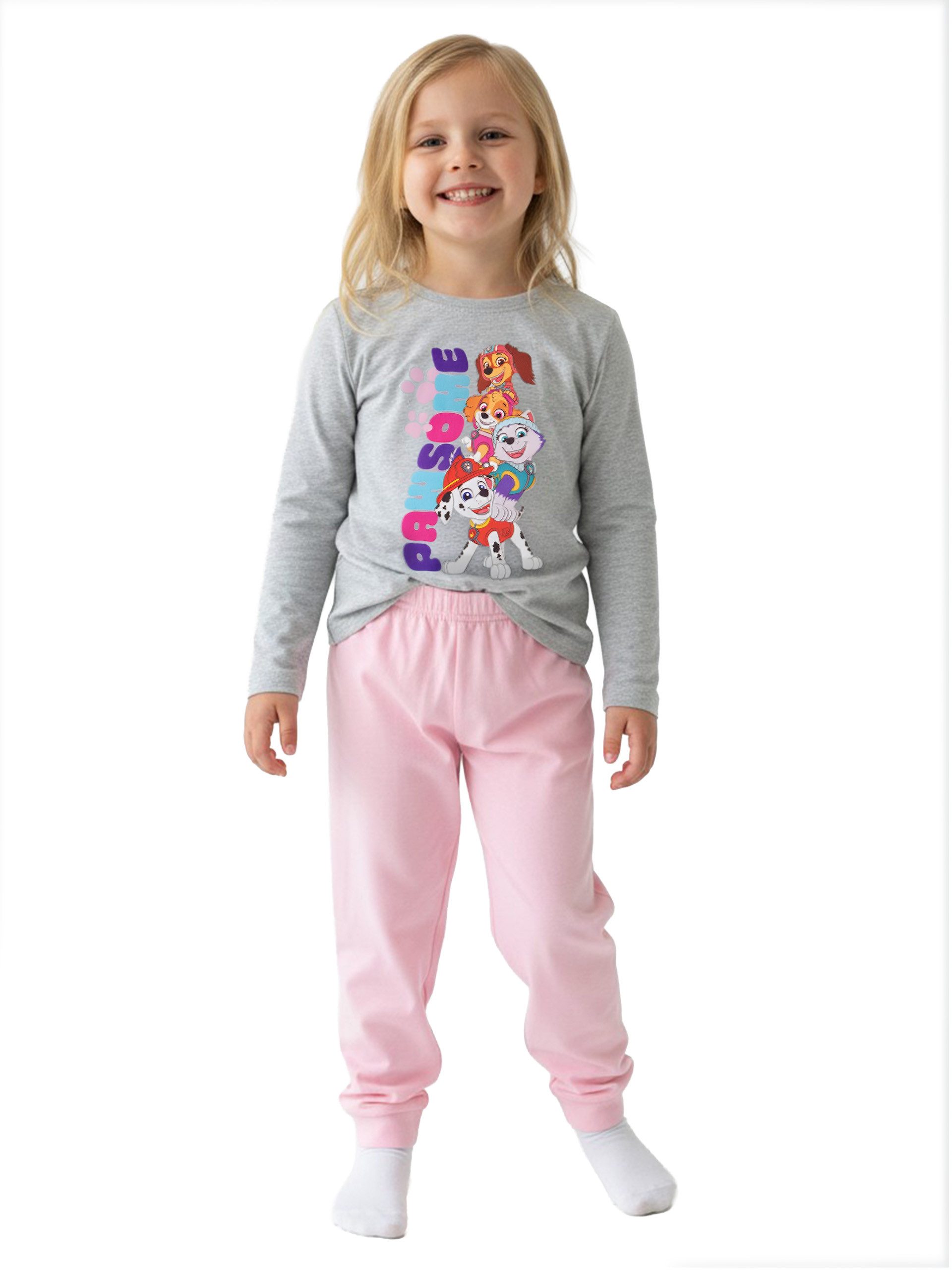 United Labels® Schlafanzug Paw Patrol Schlafanzug PAWSOME Pyjama Set Langarm Oberteil mit Hose