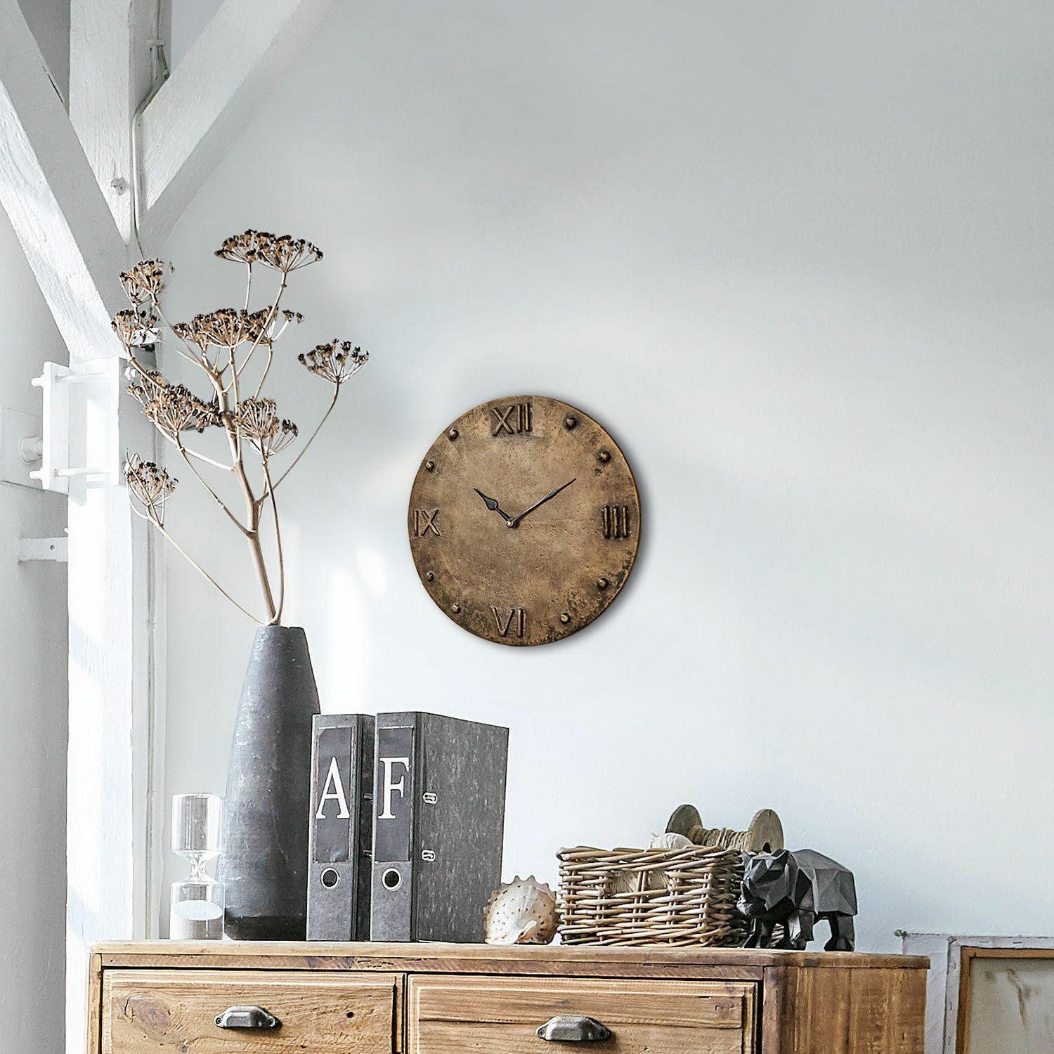 Mirabeau Wanduhr Uhr Kaleens antikmessing
