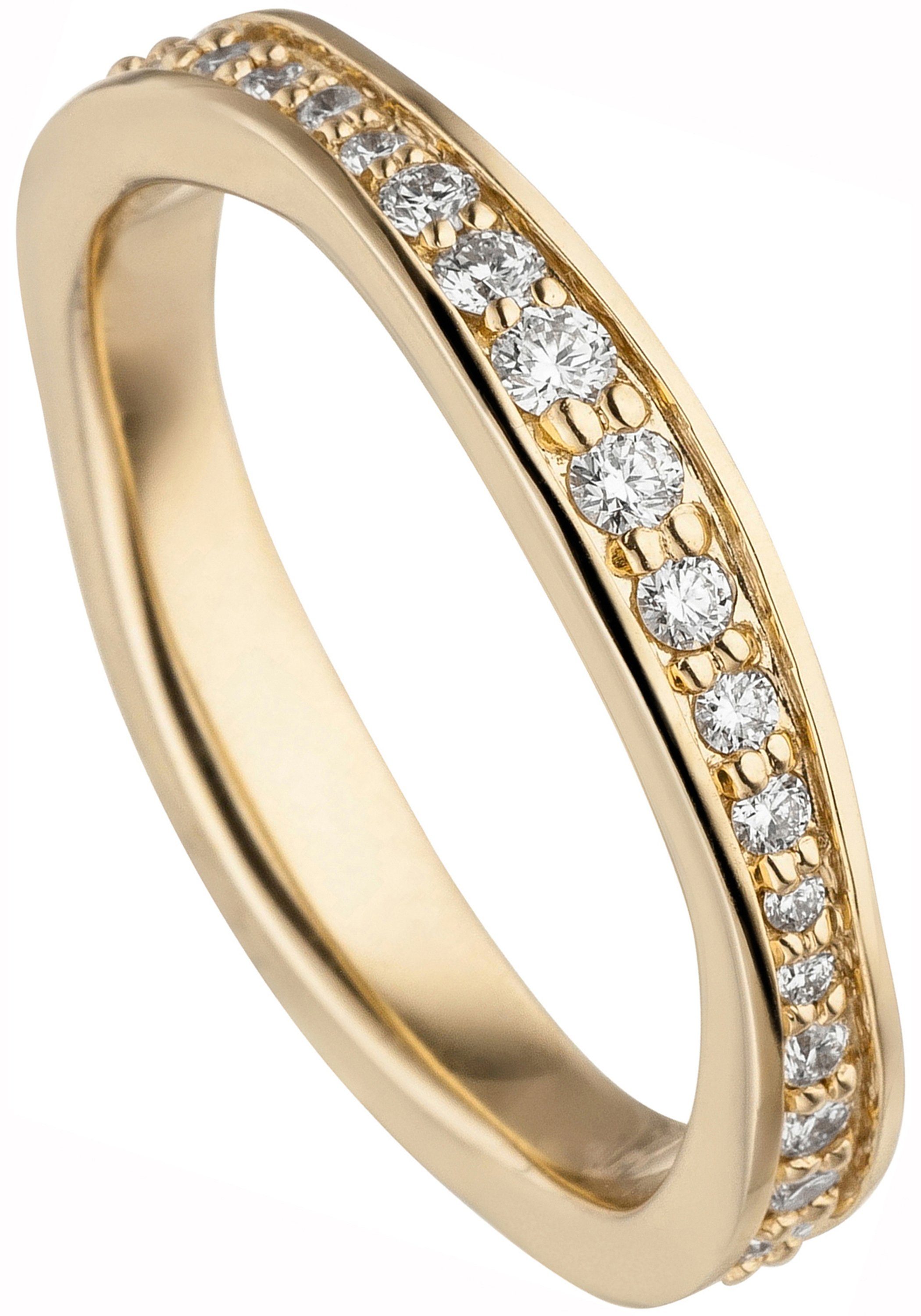 JOBO Fingerring Ring mit Diamanten rundum, 585 Gold, Juwelierqualität der  Marke JOBO