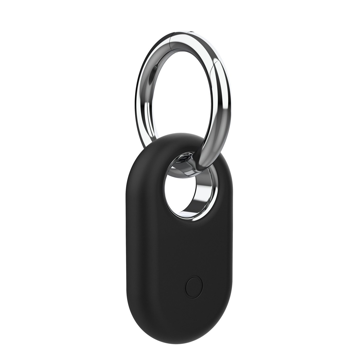 Wigento Handyhülle Für Samsung Galaxy SmartTag 2 Silikon Hülle Cover mit Anhänger Schwarz