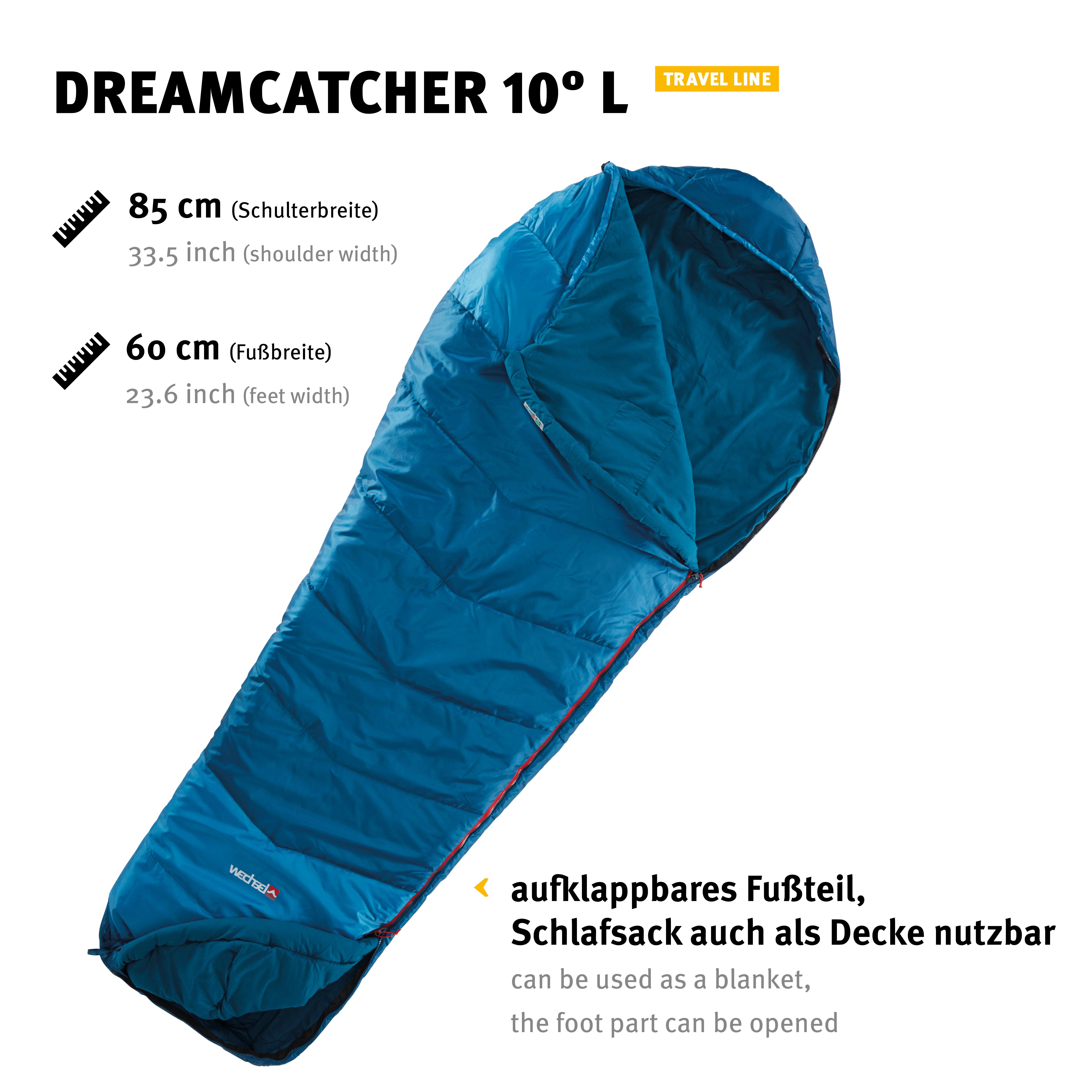 Tents Deckenschlafsack 10° Dreamcatcher L, blau Wechsel PFC-frei,