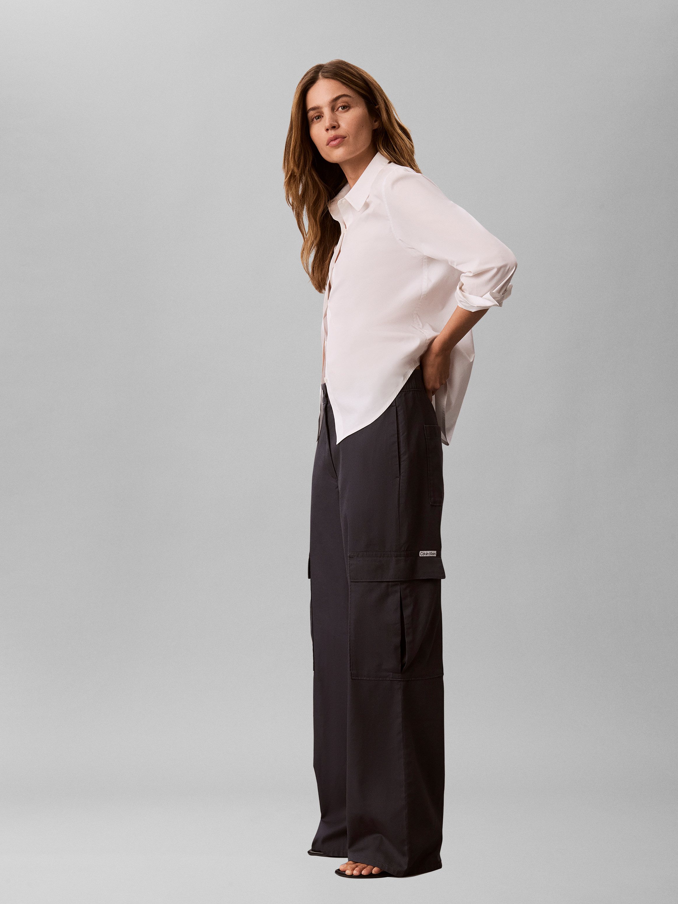 Calvin Klein Jeans Cargohose Elastikbund, High Waist, Relaxed Fit, Cargotaschen