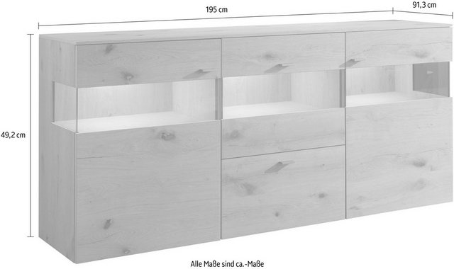 GWINNER Sideboard »ANZIO HOLZ 142«, Breite 195 cm-Otto