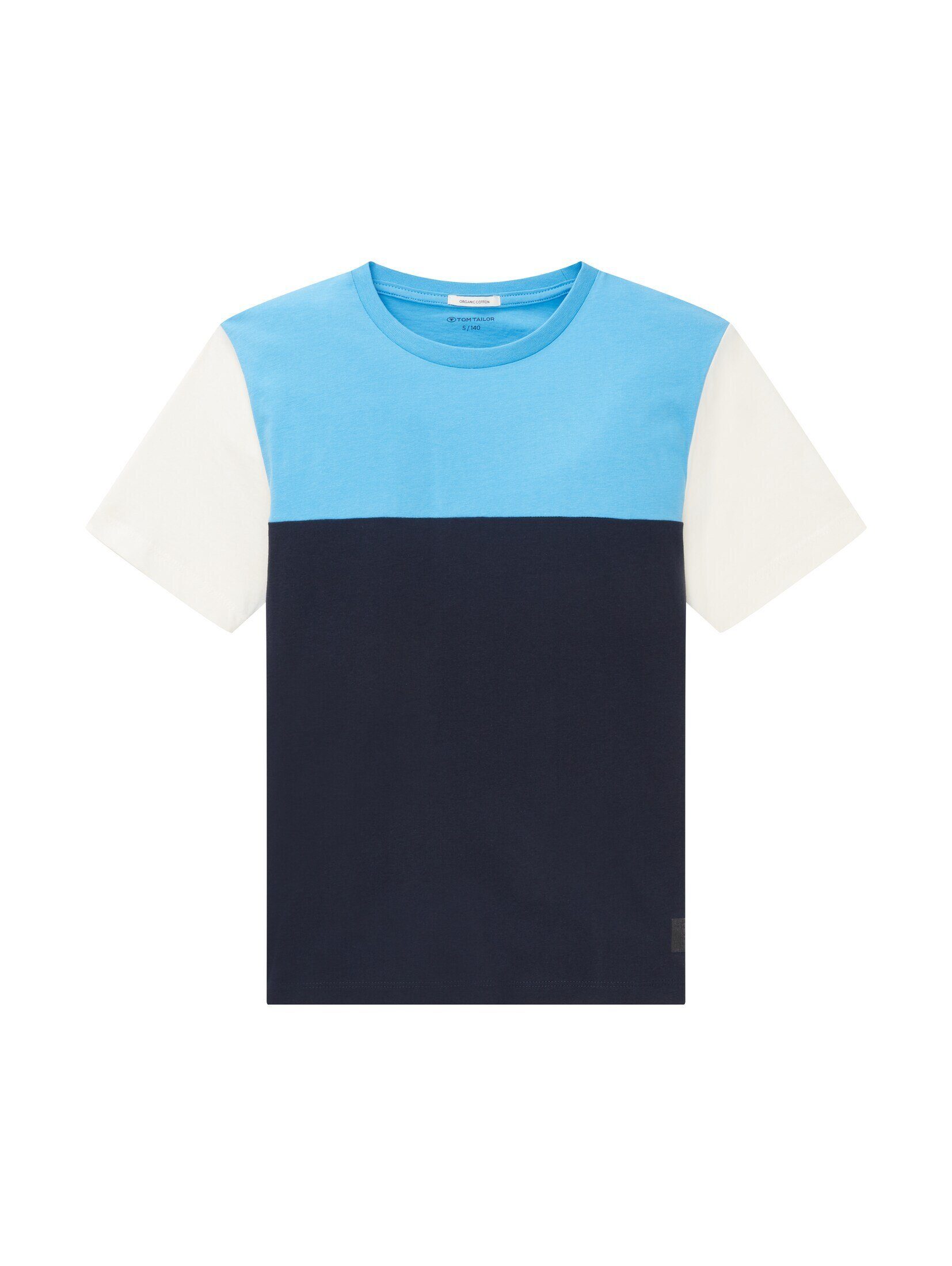 TOM TAILOR T-Shirt T-Shirt mit Colour Blocking sky captain blue | T-Shirts