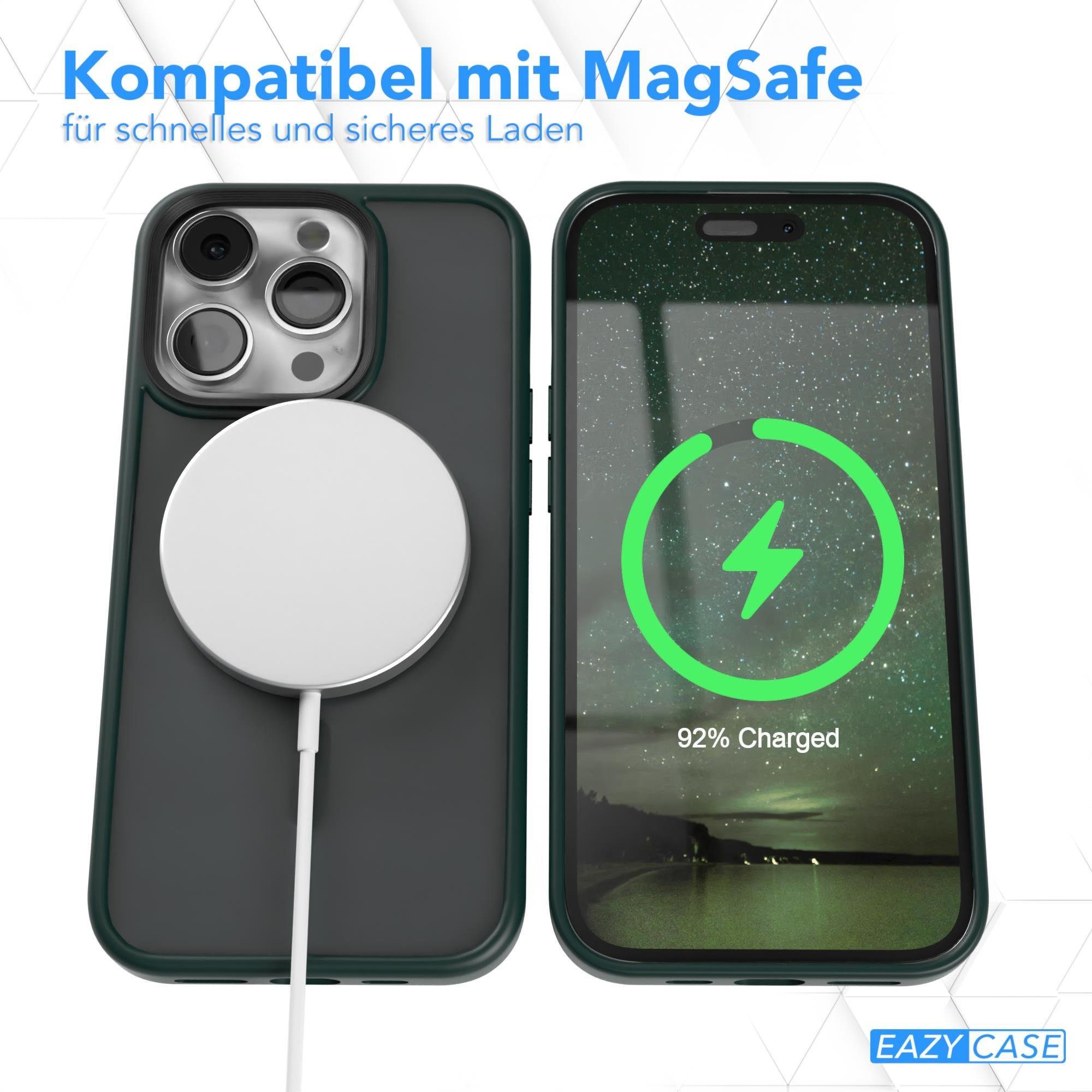 EAZY CASE Handyhülle Outdoor Case MagSafe für Apple iPhone 14 Pro, Backcover Tasche Case Schutzhülle mit Kameraschutz Bumper Dunkel Grün