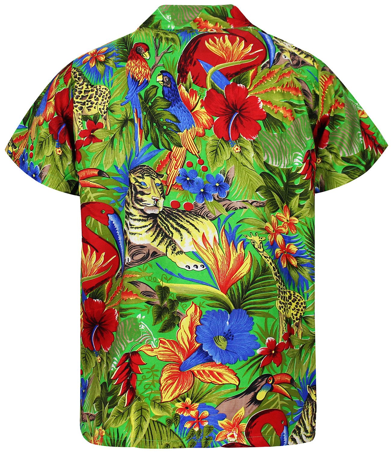 King Kameha Hawaiihemd Jungle Funky Hawaii-Hemd Herren Kurzarm Front-Tasche günstig online kaufen