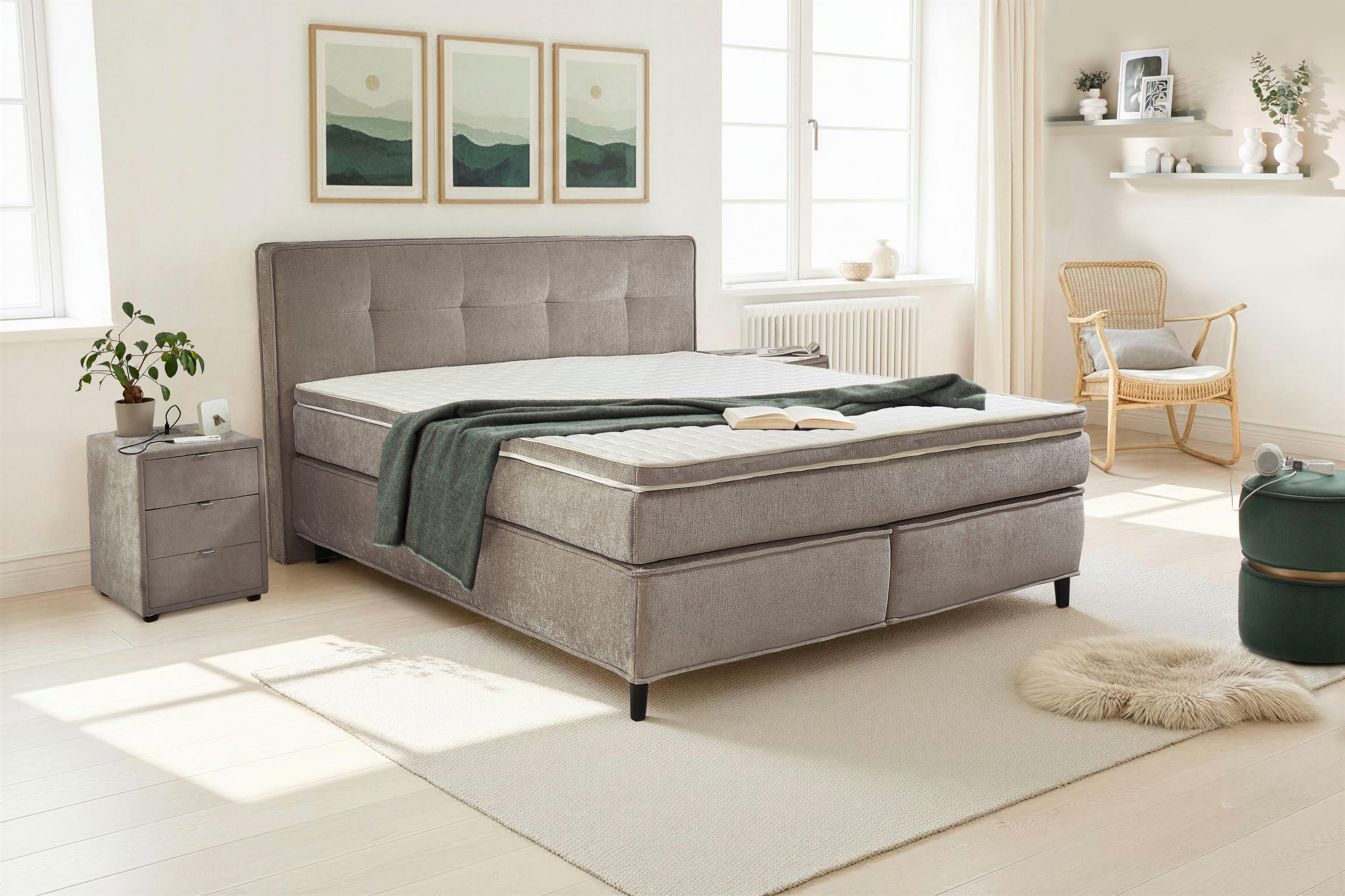 Jockenhöfer Gruppe Boxspringbett Capello, 7-Zonen-TTFK-Matratze, KS-Topper, 160x200 cm oder 180x200 cm, verschiedene Härtegrade wählbar