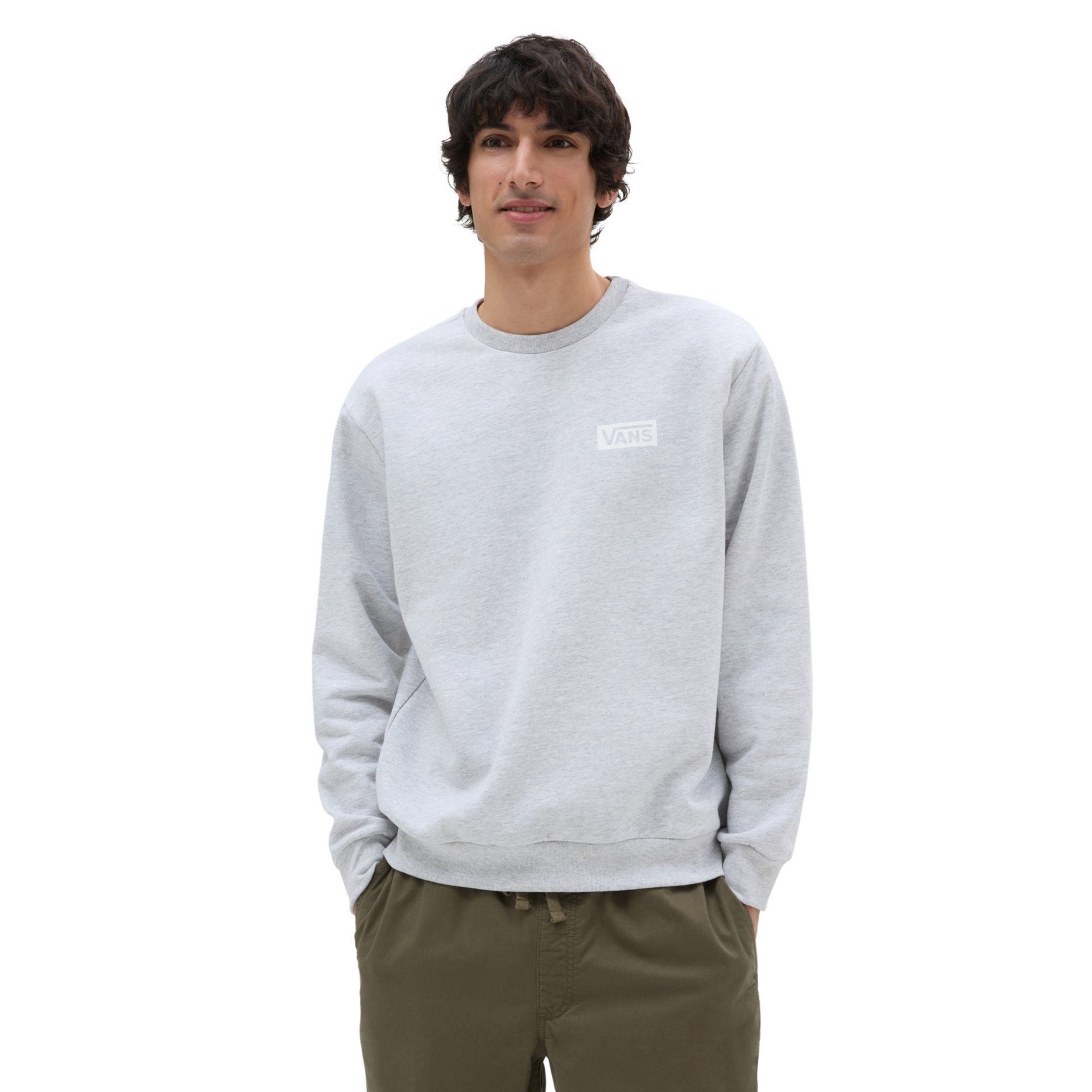 Vans Sweatshirt RELAXED FIT CREW mit Markenlabel light grey h