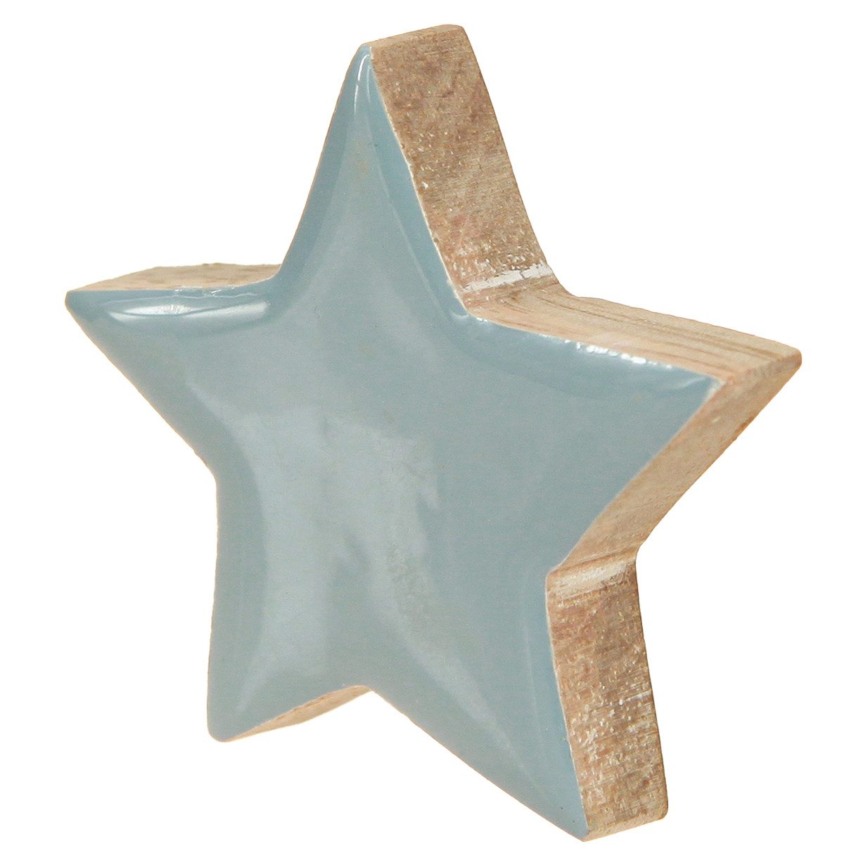 Florists Products Weihnachtsmann Holzsterne Tischdeko Weihnachten Weiß Blau Türkis 5cm 12 Stk, 12 Stück