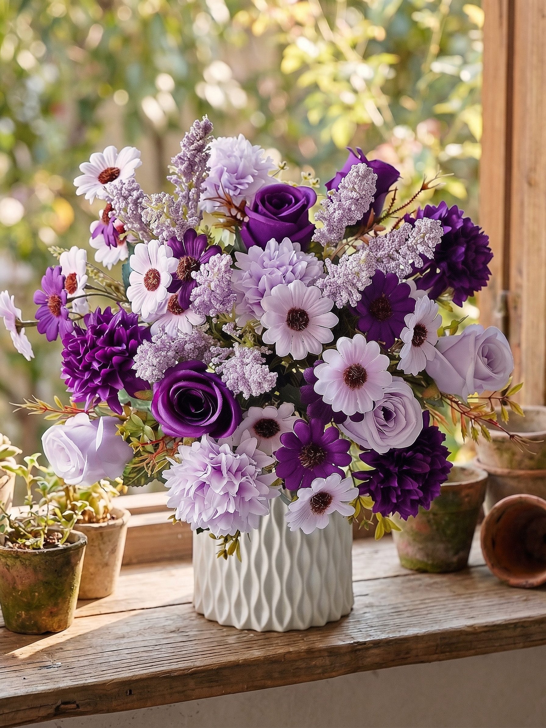 Kunstblumenstrauß Künstlicher Blumenstrauß Set Deko Kunstblumen realistisch, Fanci Home, modern pflegeleicht Wohnungsdeko