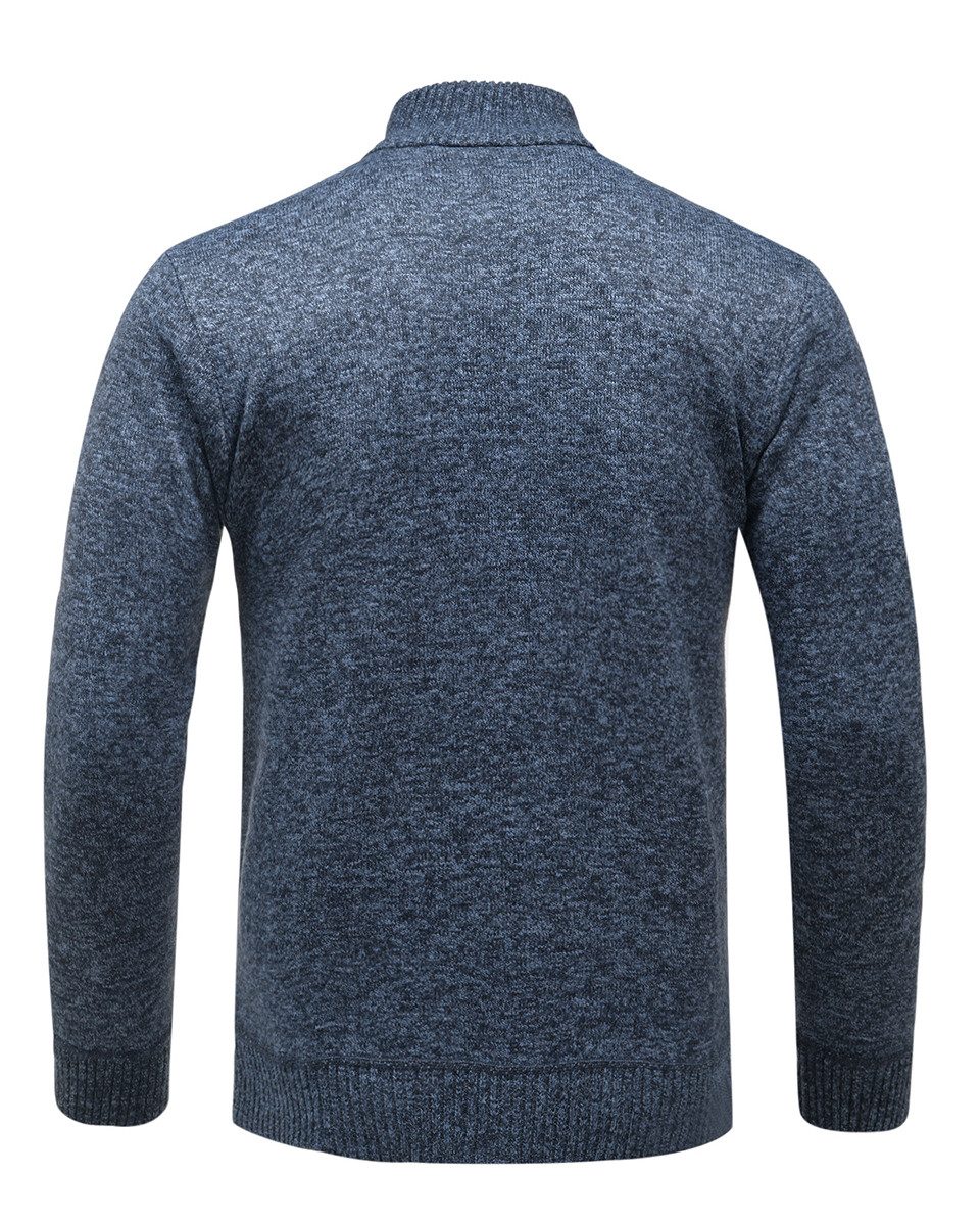 Allthemen Strickjacke mit Reißverschluss Cardigan Stehkragen Pullover Casual