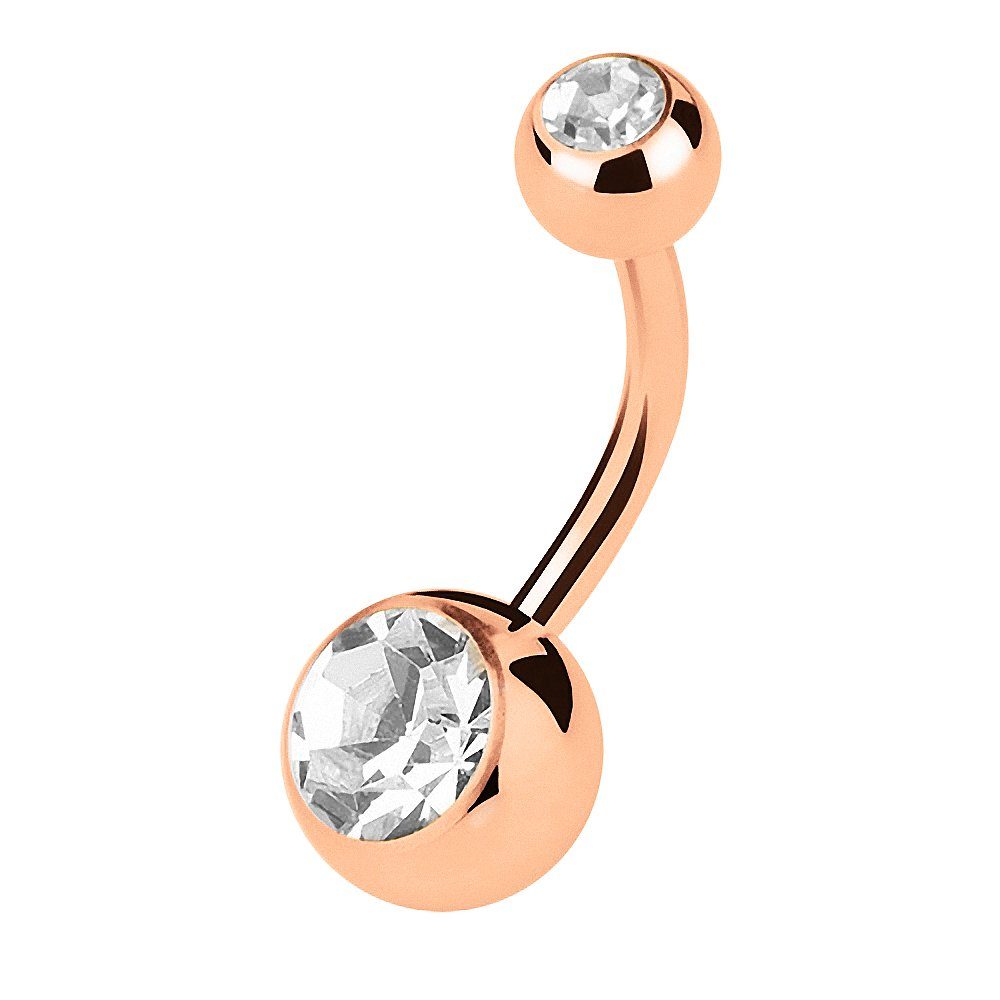 Taffstyle Bauchnabelpiercing Piercing Rosegold Vergoldet Kristall günstig online kaufen