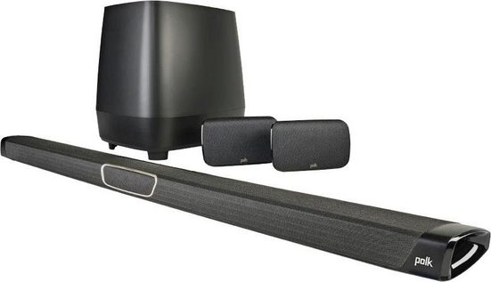 Polk MAGNIFI MAX SR Soundbar (Bluetooth, LAN (Ethernet), WLAN (WiFi), 400 W, mit Subwoofer und 2 Rear-Speakern)