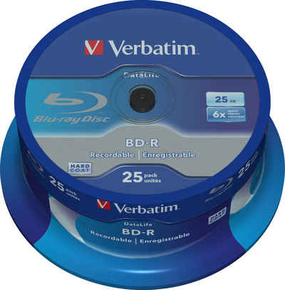Verbatim Blu-ray-Rohling 25 Verbatim Rohlinge Blu-ray BD-R 25GB 6x Spindel