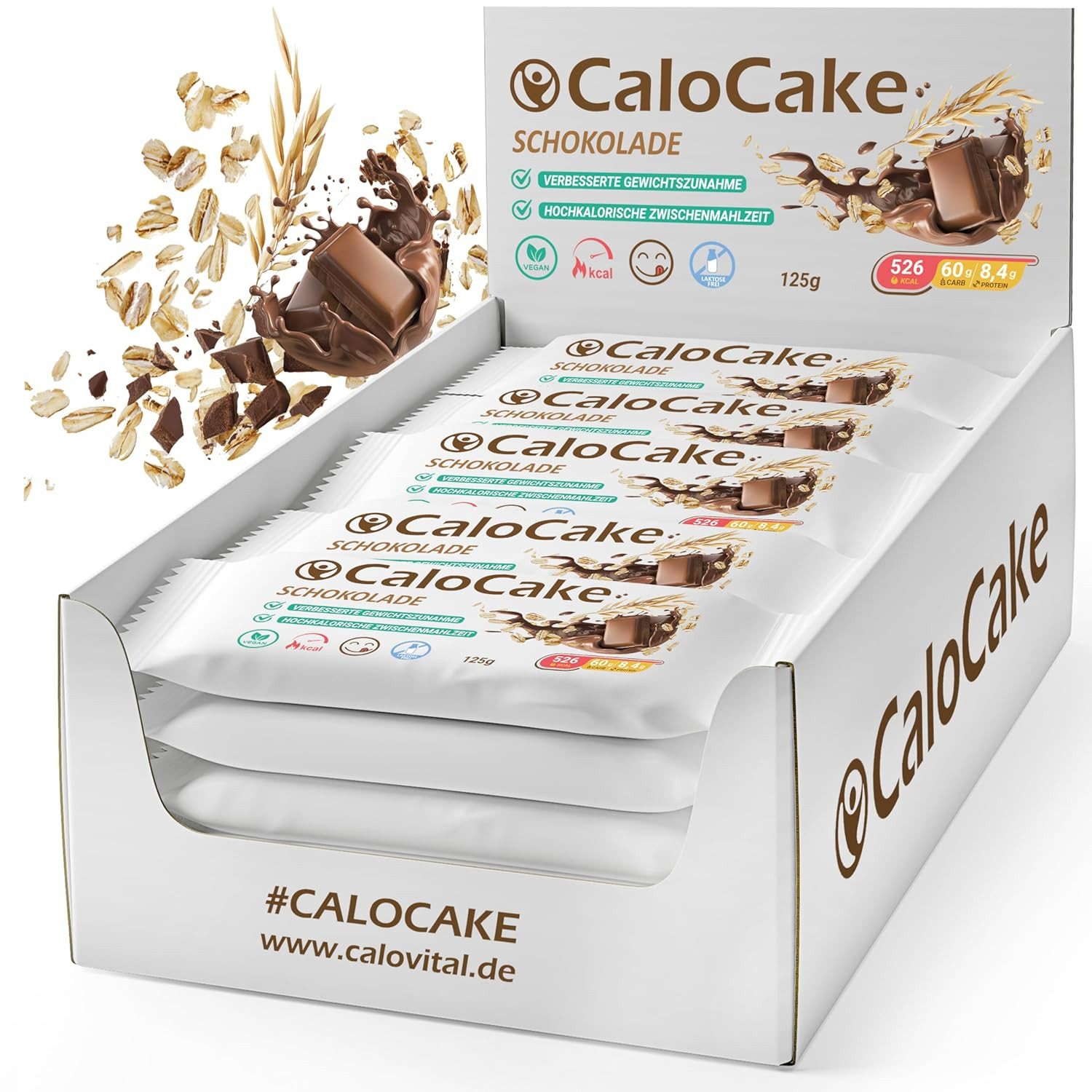 CaloVital Energieriegel-viel Protein & 592 Kalorien für Gewichtszunahme 24er Box Riegel, 3000 g