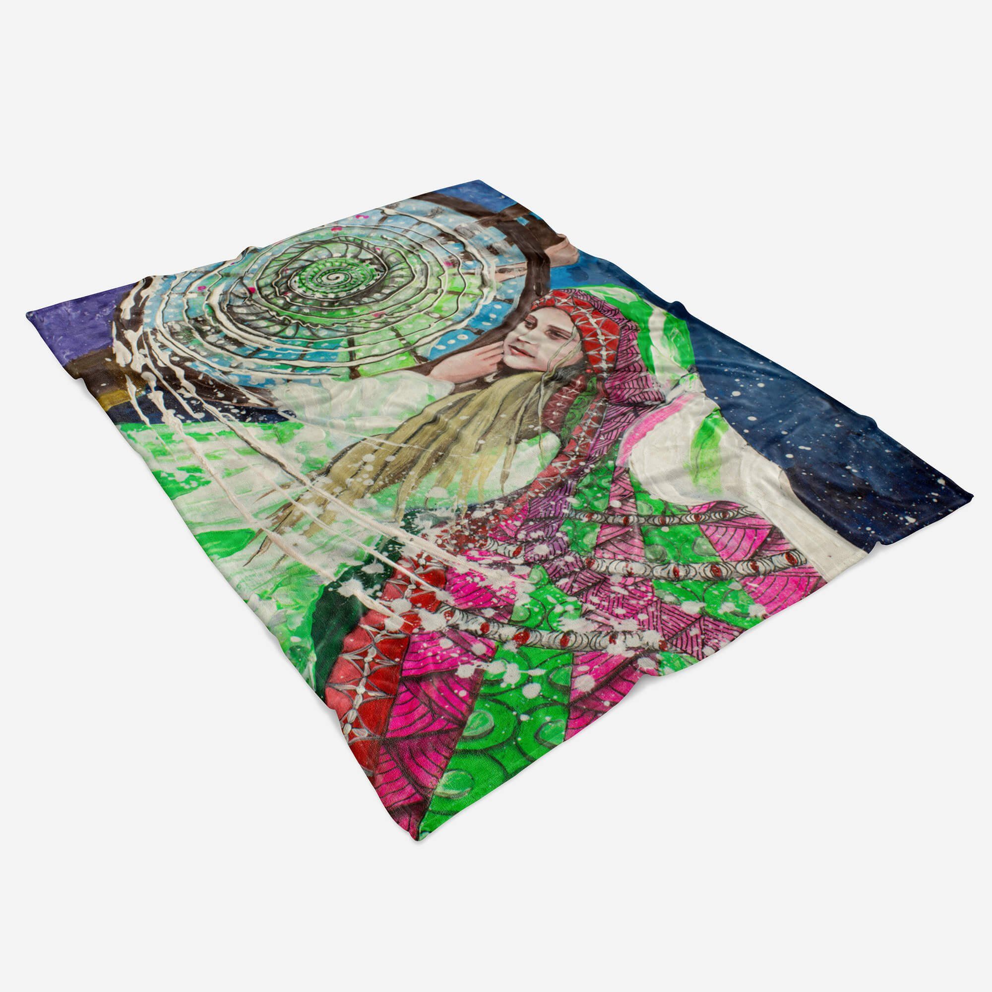 Sinus Art Handtücher Handtuch Mädchen Handtuch Kuscheldecke mit (1-St), Saunatuch Baumwolle-Polyester-Mix Fotomotiv Kunstvoll, Strandhandtuch